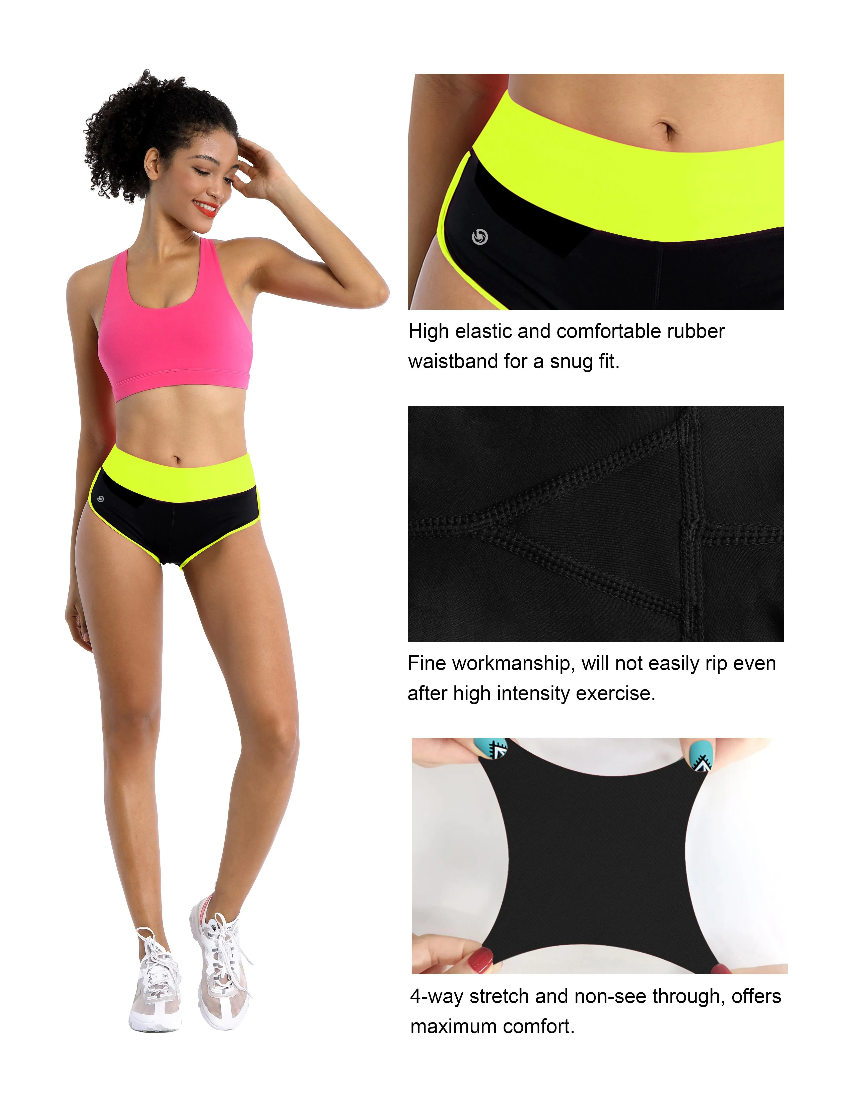 030 Sexy Booty Yoga Shorts fluorescentyellow_black ins_yoga