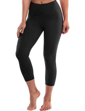 19" High Waist Crop Tight Capris black_yoga