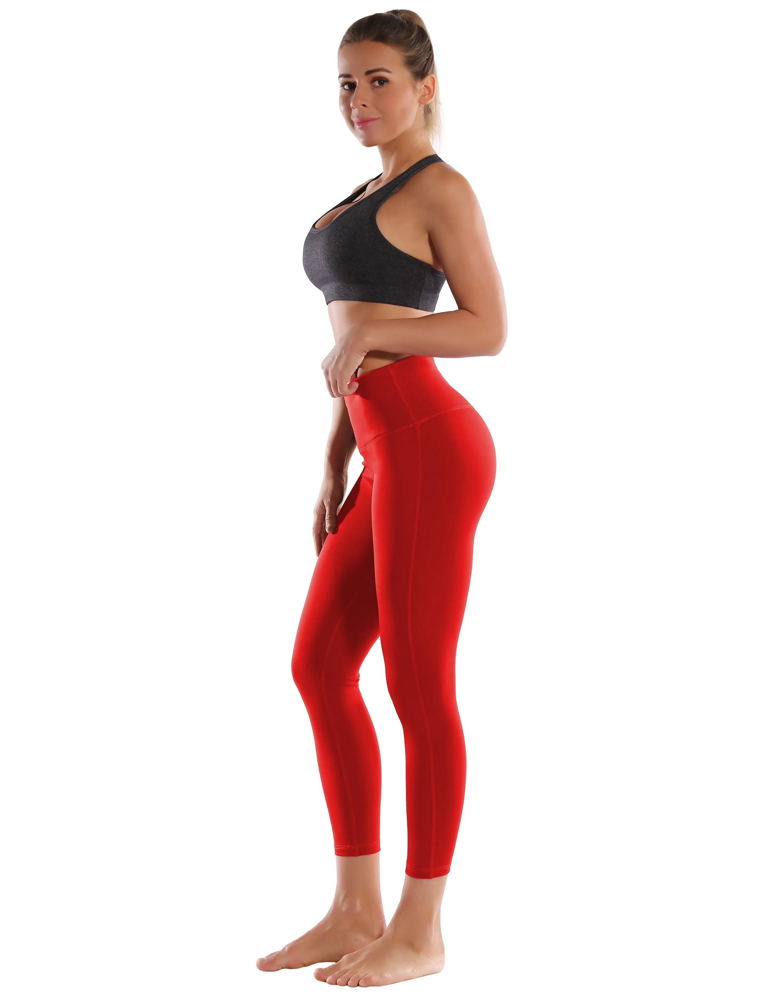 22" High Waist Side Line Capris scarlet_yoga