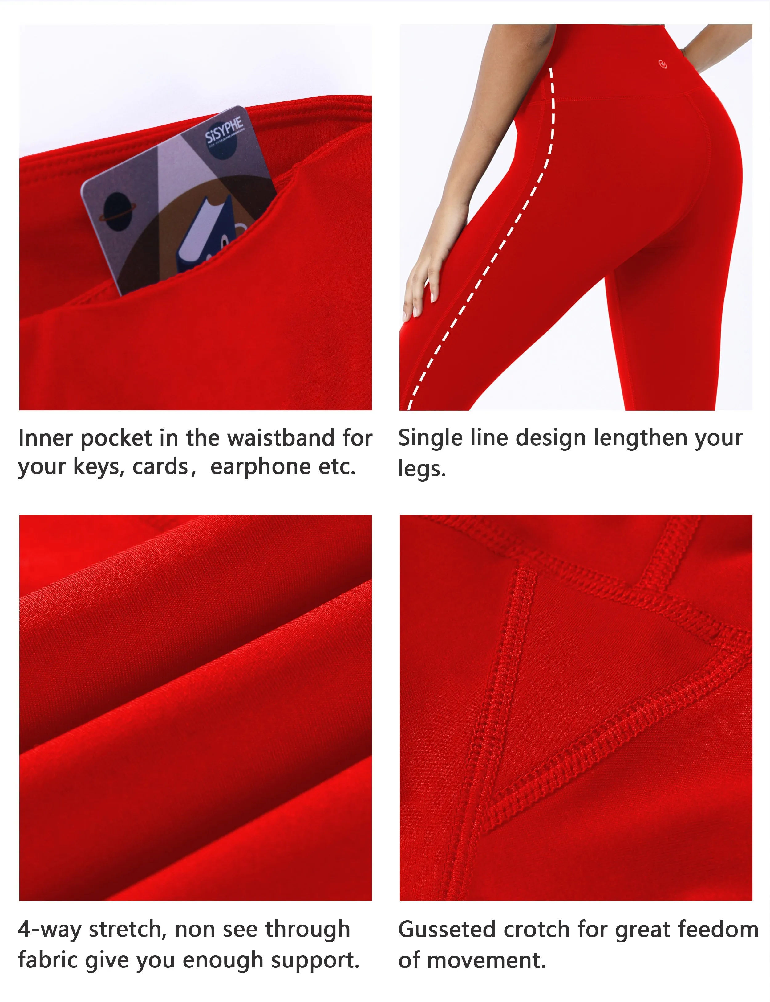 22" High Waist Side Line Capris scarlet_yoga