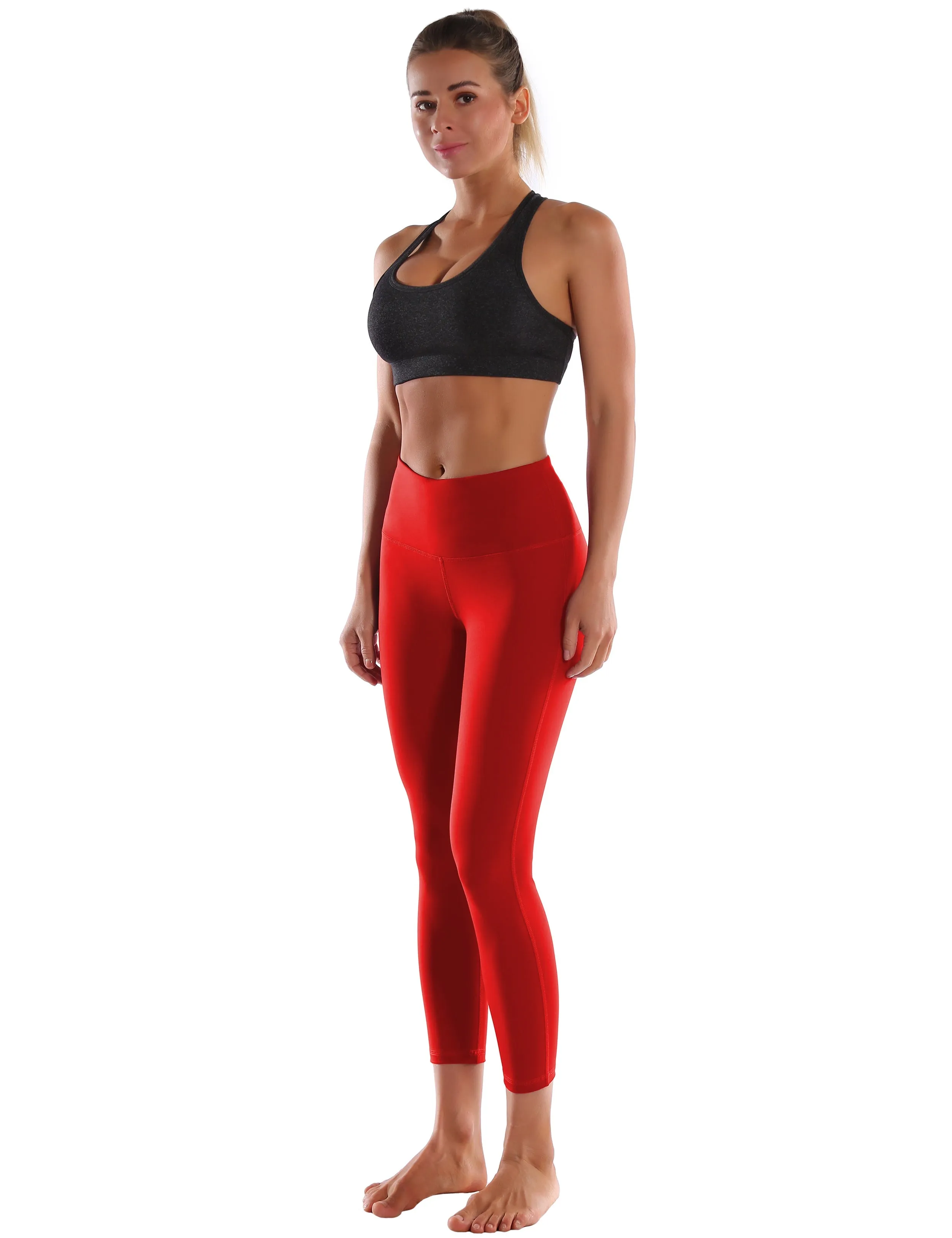 22" High Waist Side Line Capris scarlet_yoga