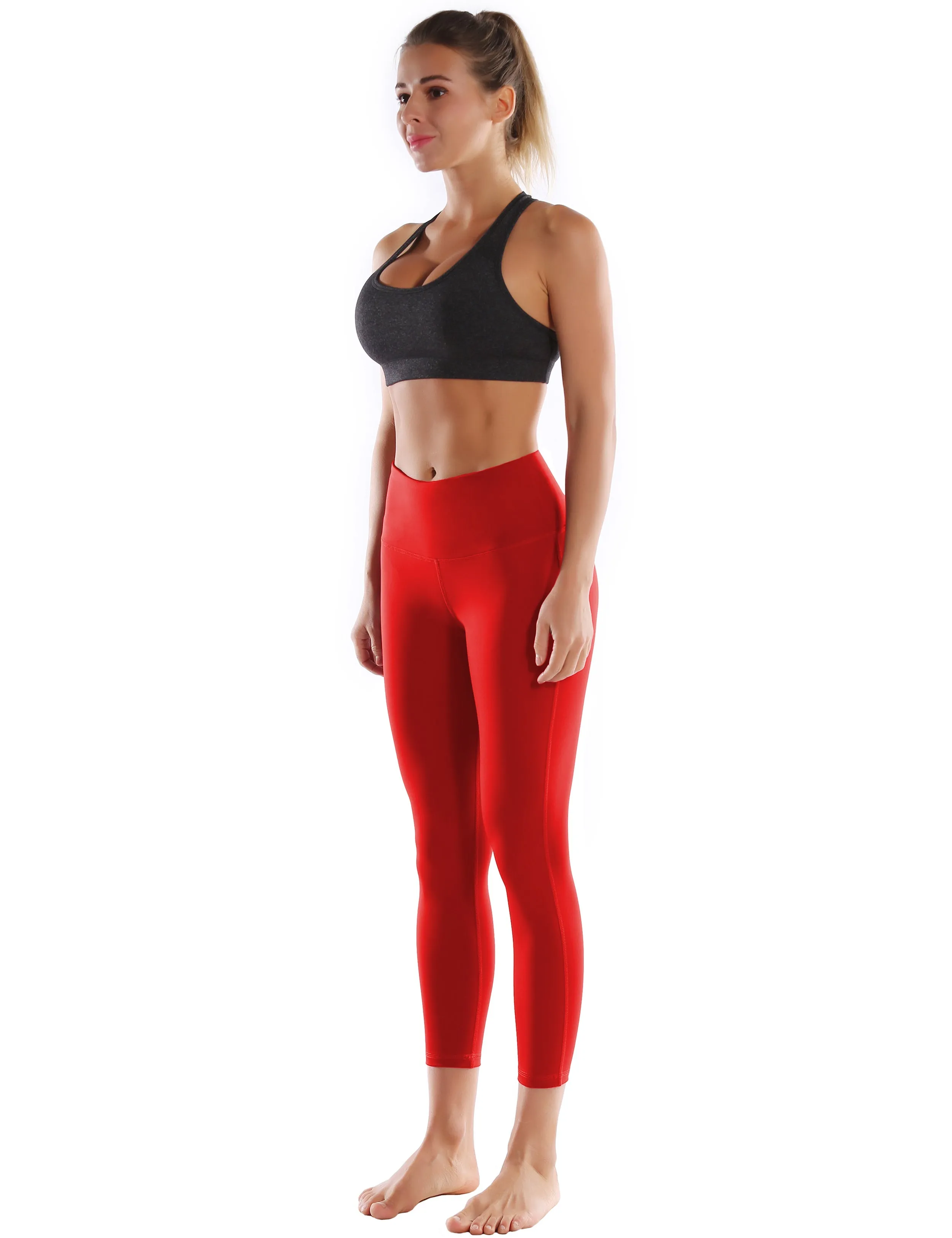 22" High Waist Side Line Capris scarlet_yoga