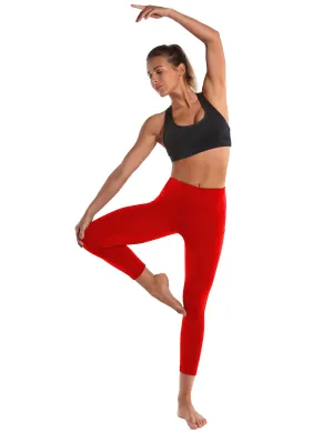 22" High Waist Side Pockets Capris scarlet_yoga