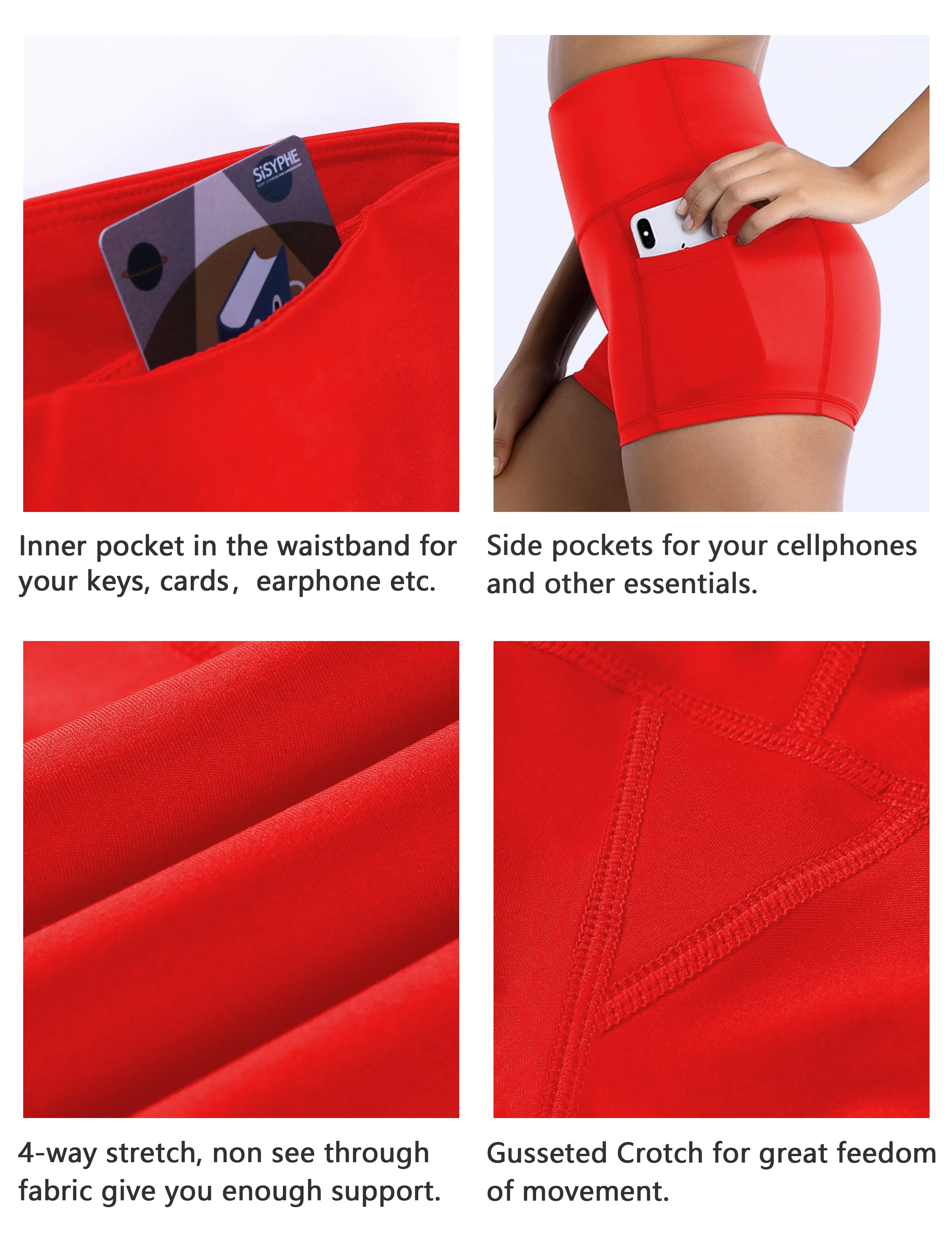 2.5" Side Pockets Yoga Shorts scarlet_yoga