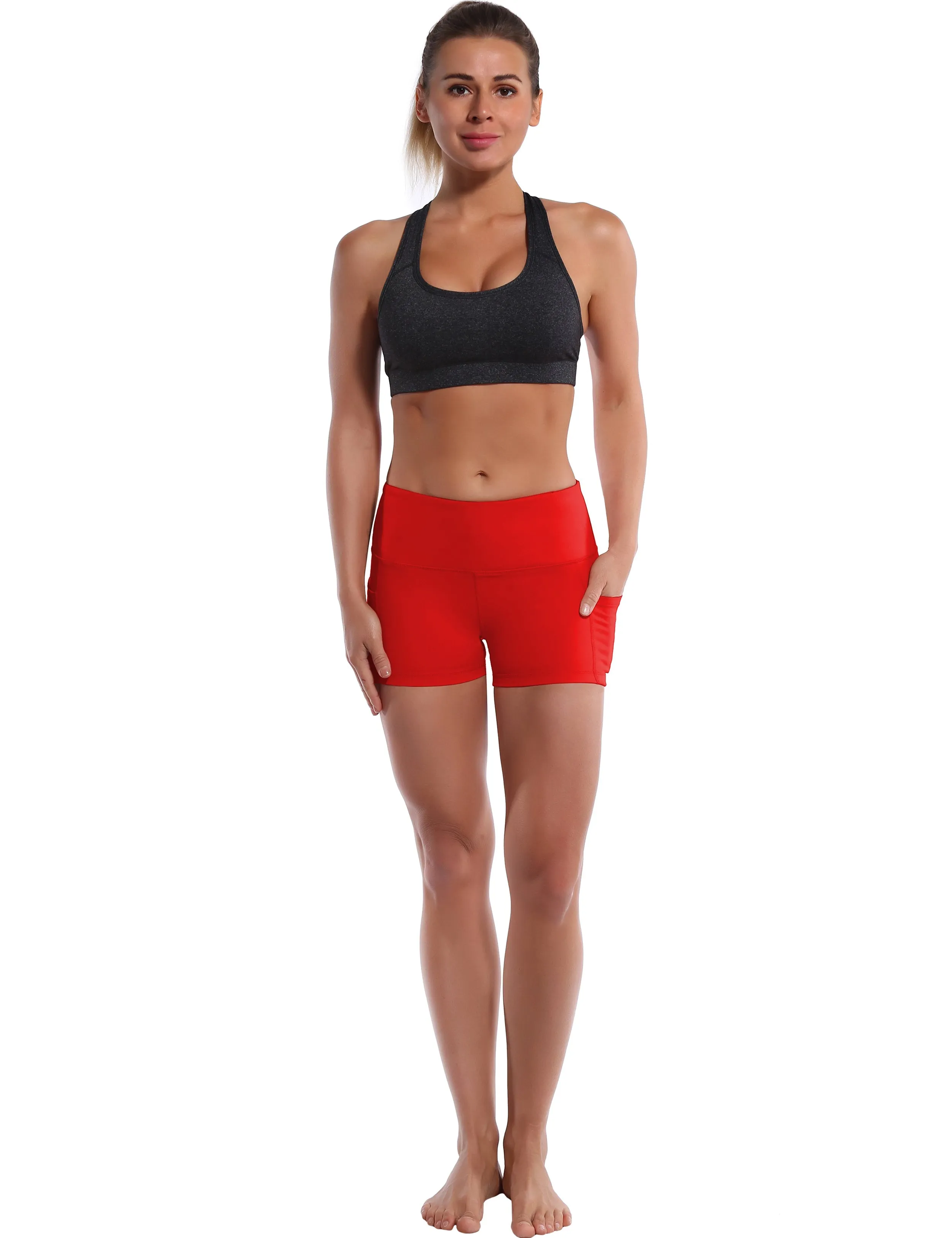 2.5" Side Pockets Yoga Shorts scarlet_yoga