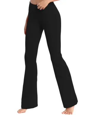 29" 31" 33" 35" 37" High Waist Bootcut Leggings Black_yoga