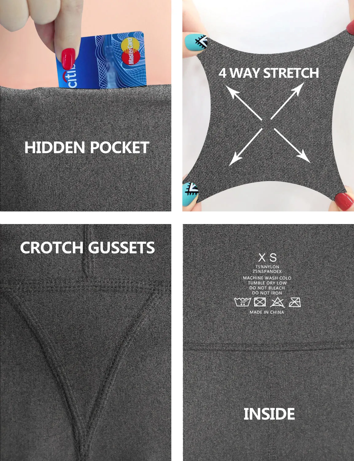 29" 31" 33" 35" 37" High Waist Bootcut Leggings heathercharcoal_yoga