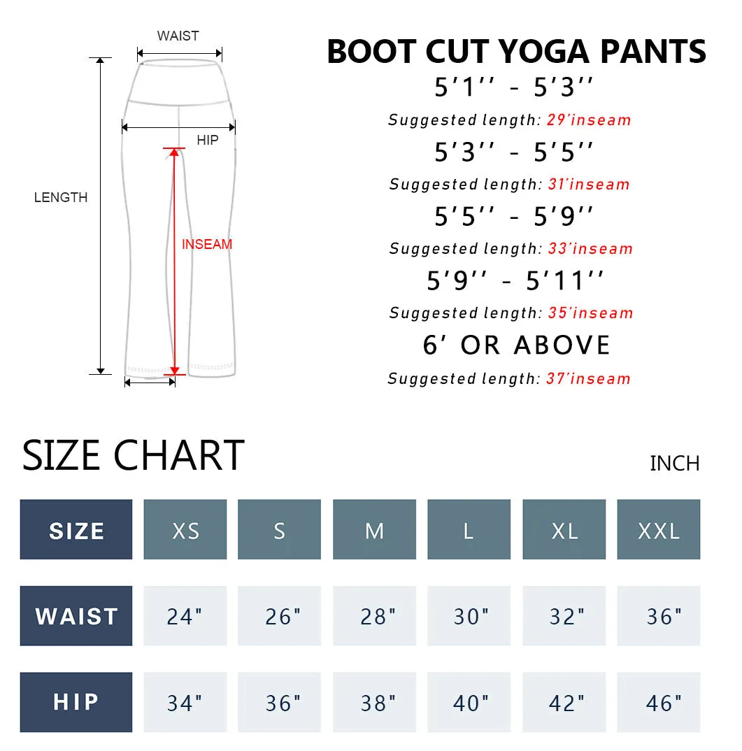 29" 31" 33" 35" 37" High Waist Bootcut Leggings Leggings Scarlet_yoga