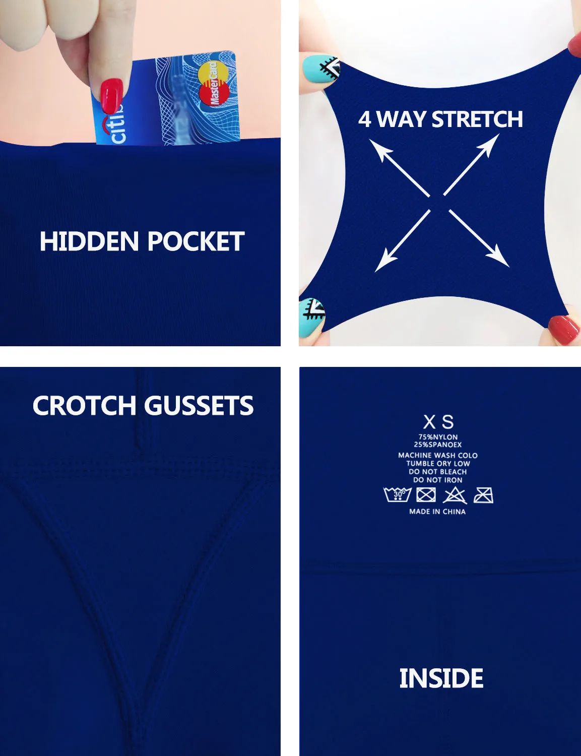 29" 31" 33" 35" 37" High Waist Bootcut Leggings Navy_yoga