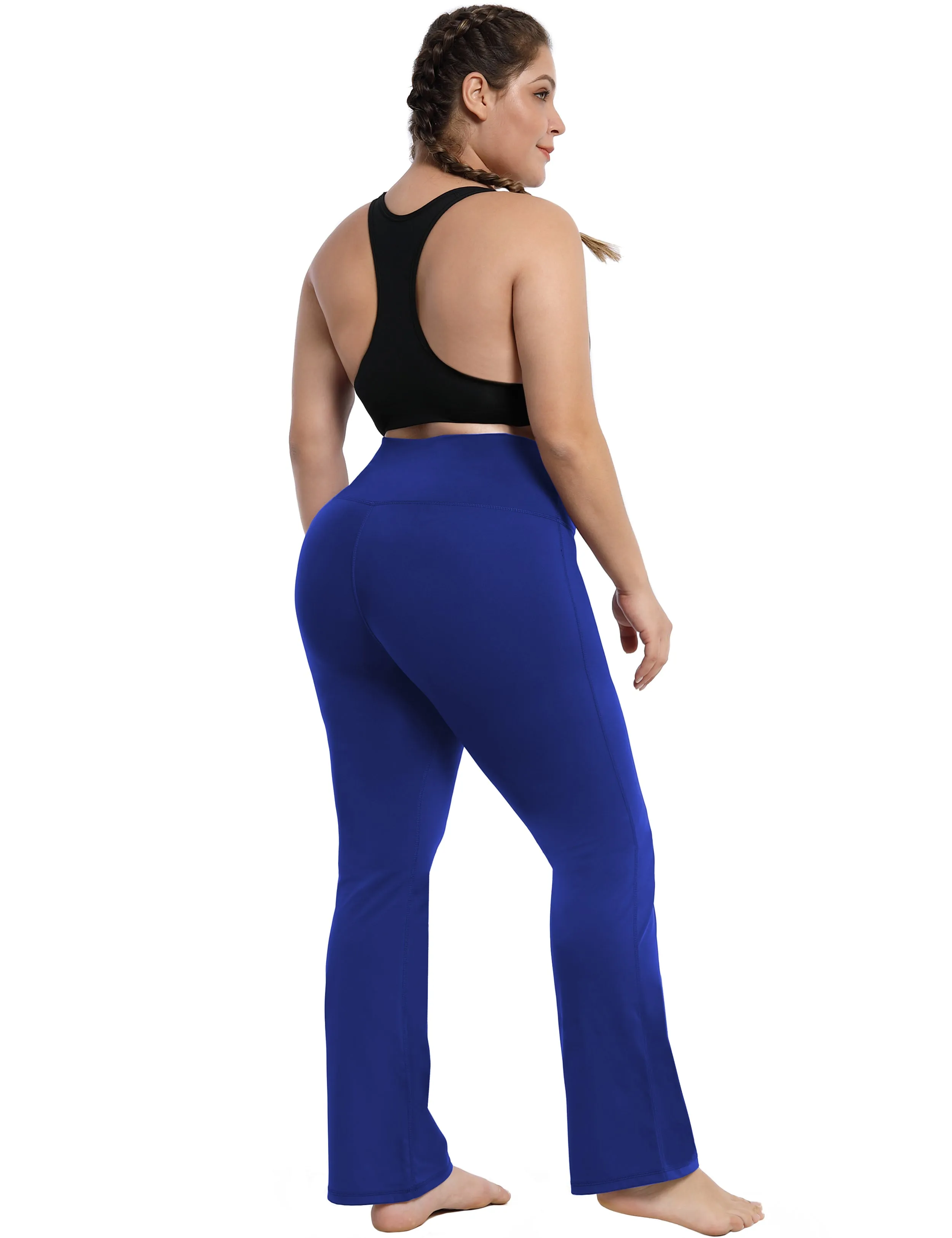 29" 31" 33" 35" 37" High Waist Bootcut Leggings Navy_yoga