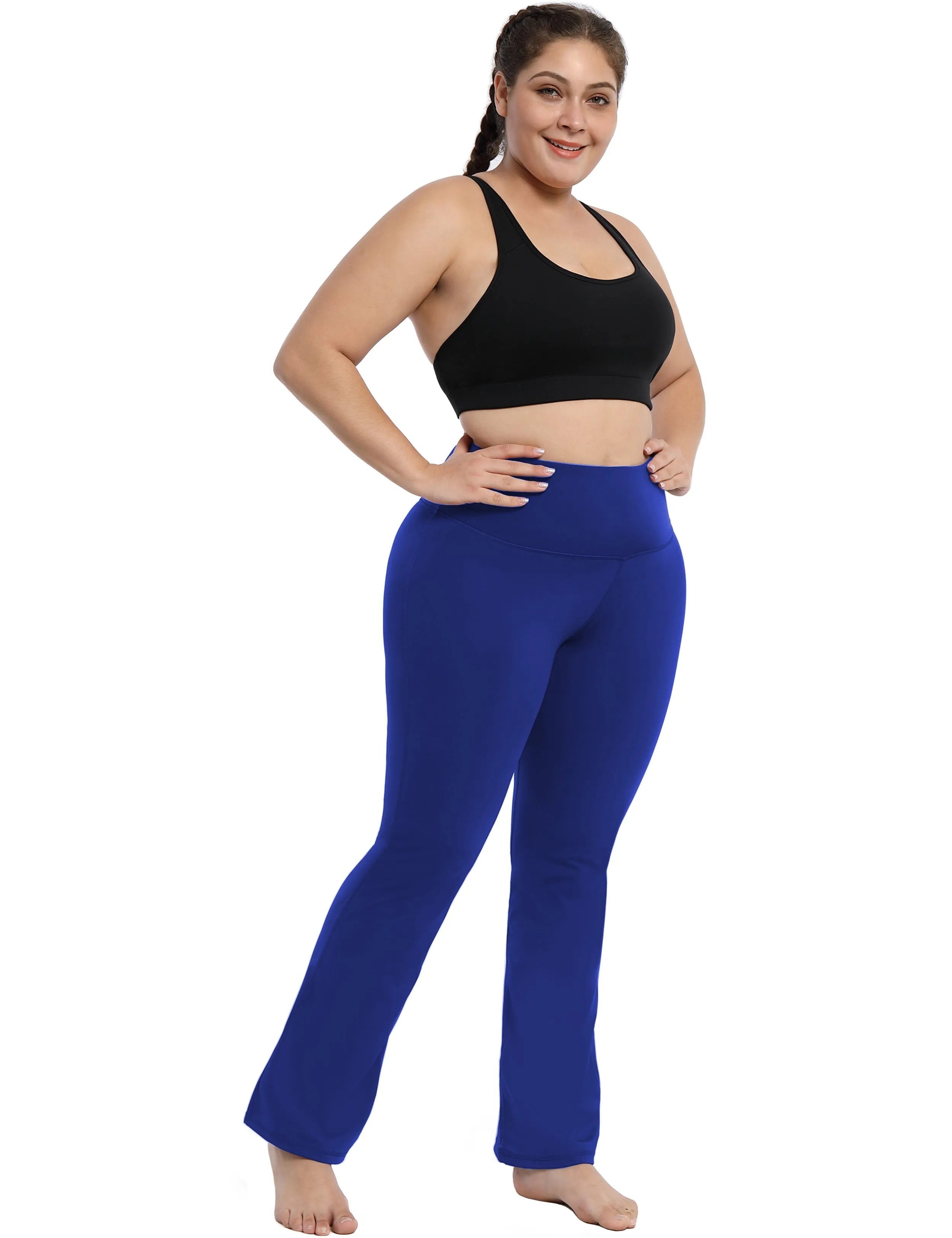 29" 31" 33" 35" 37" High Waist Bootcut Leggings Navy_yoga
