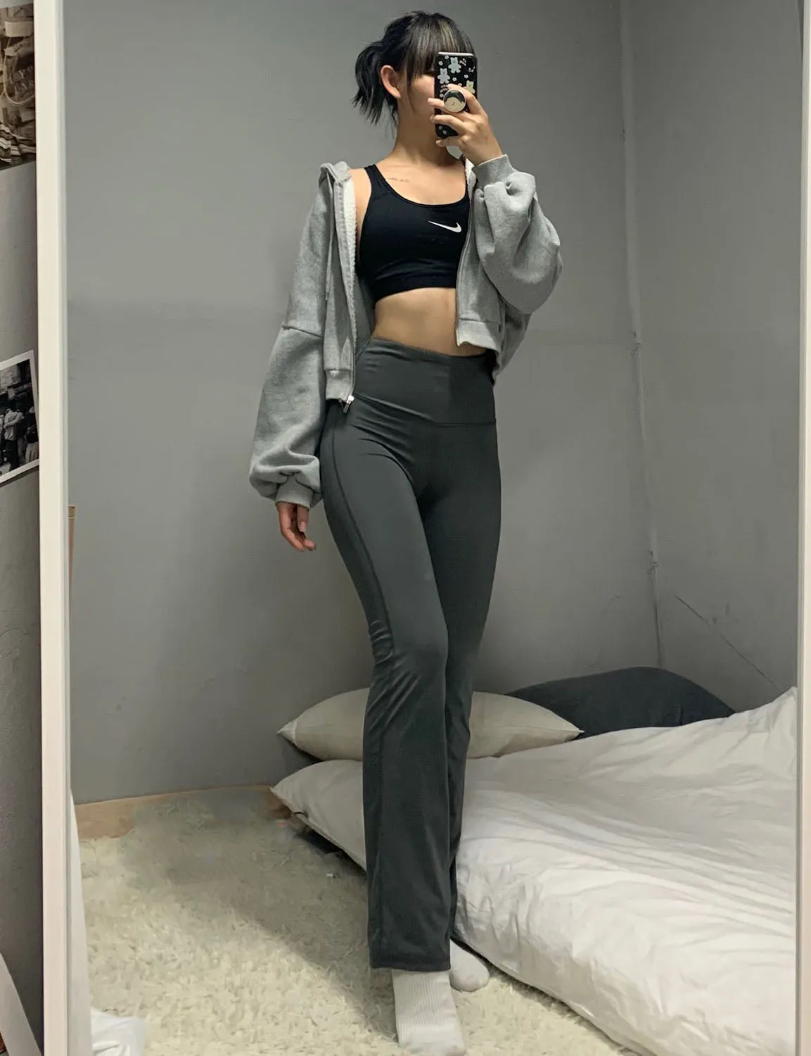 29" 31" 33" 35" 37" High Waist Bootcut Leggings Shadowcharcoal ins_yoga