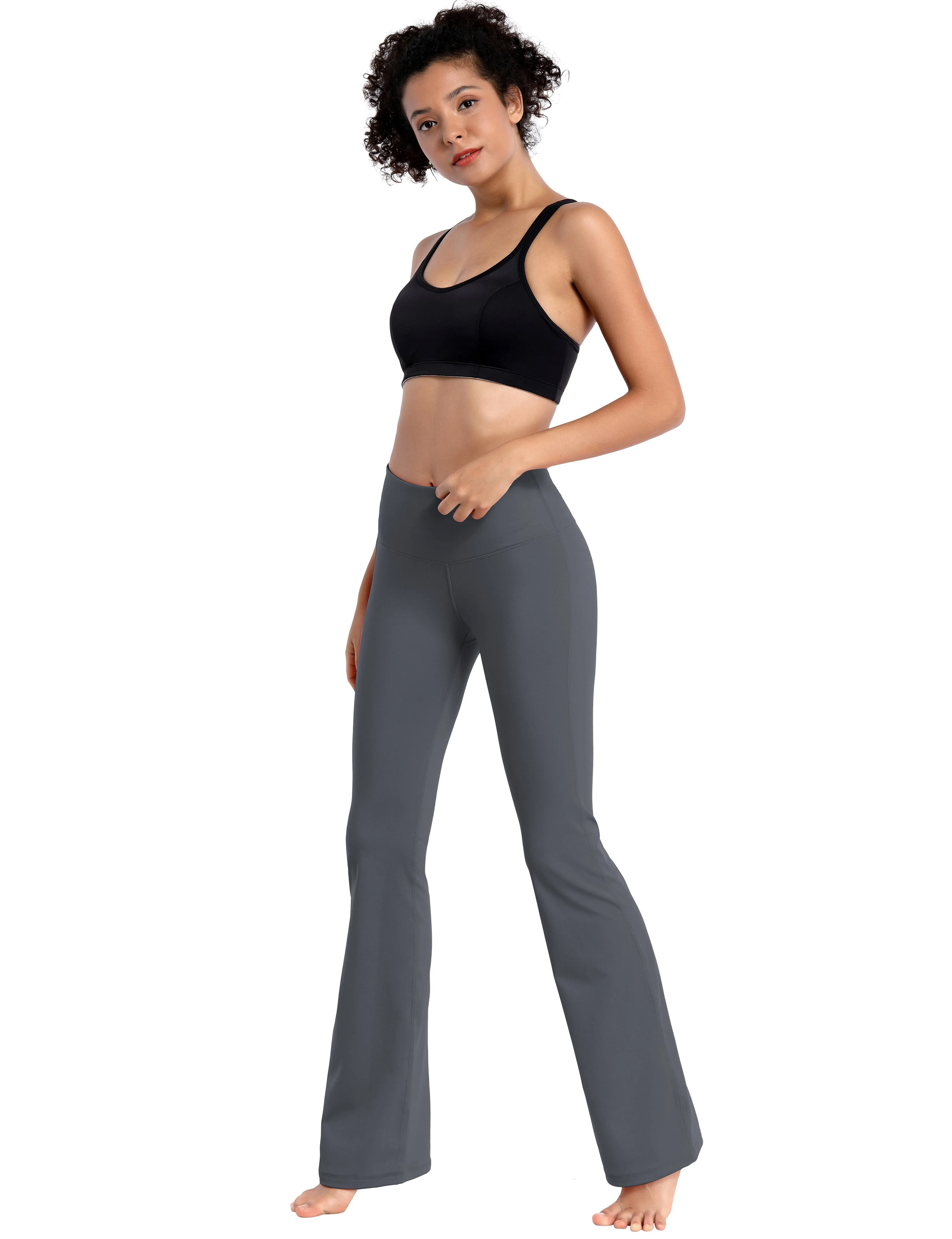 29" 31" 33" 35" 37" High Waist Bootcut Leggings Shadowcharcoal ins_yoga