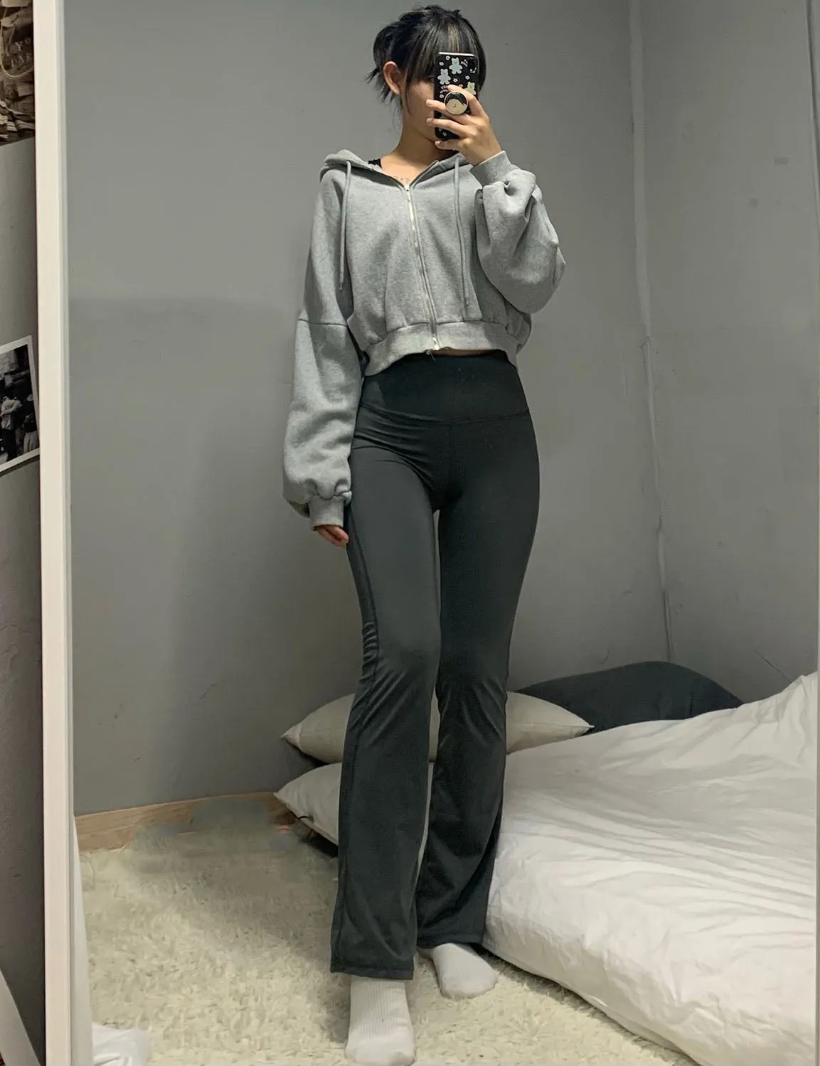 29" 31" 33" 35" 37" High Waist Bootcut Leggings Shadowcharcoal ins_yoga