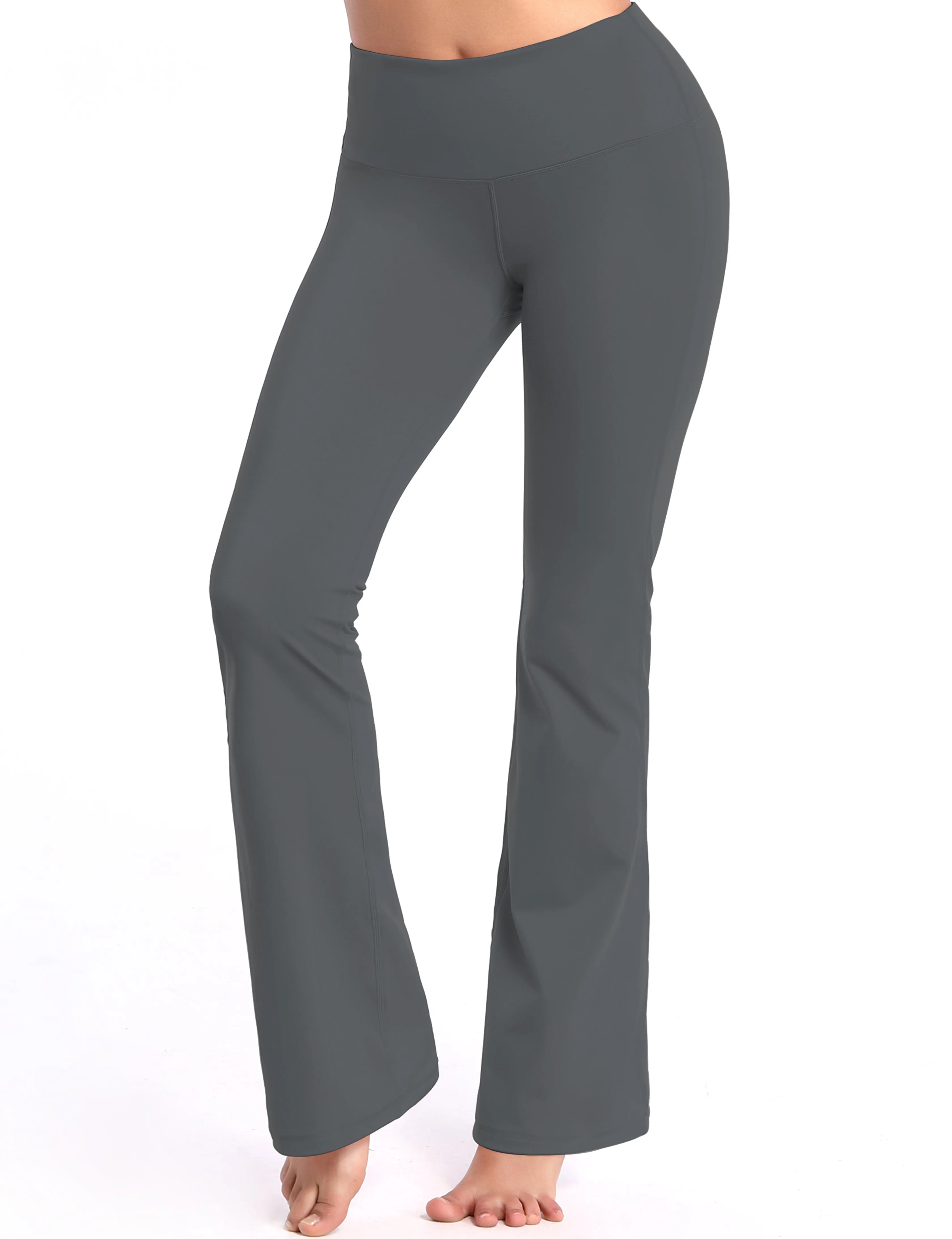 29" 31" 33" 35" 37" High Waist Bootcut Leggings Shadowcharcoal ins_yoga