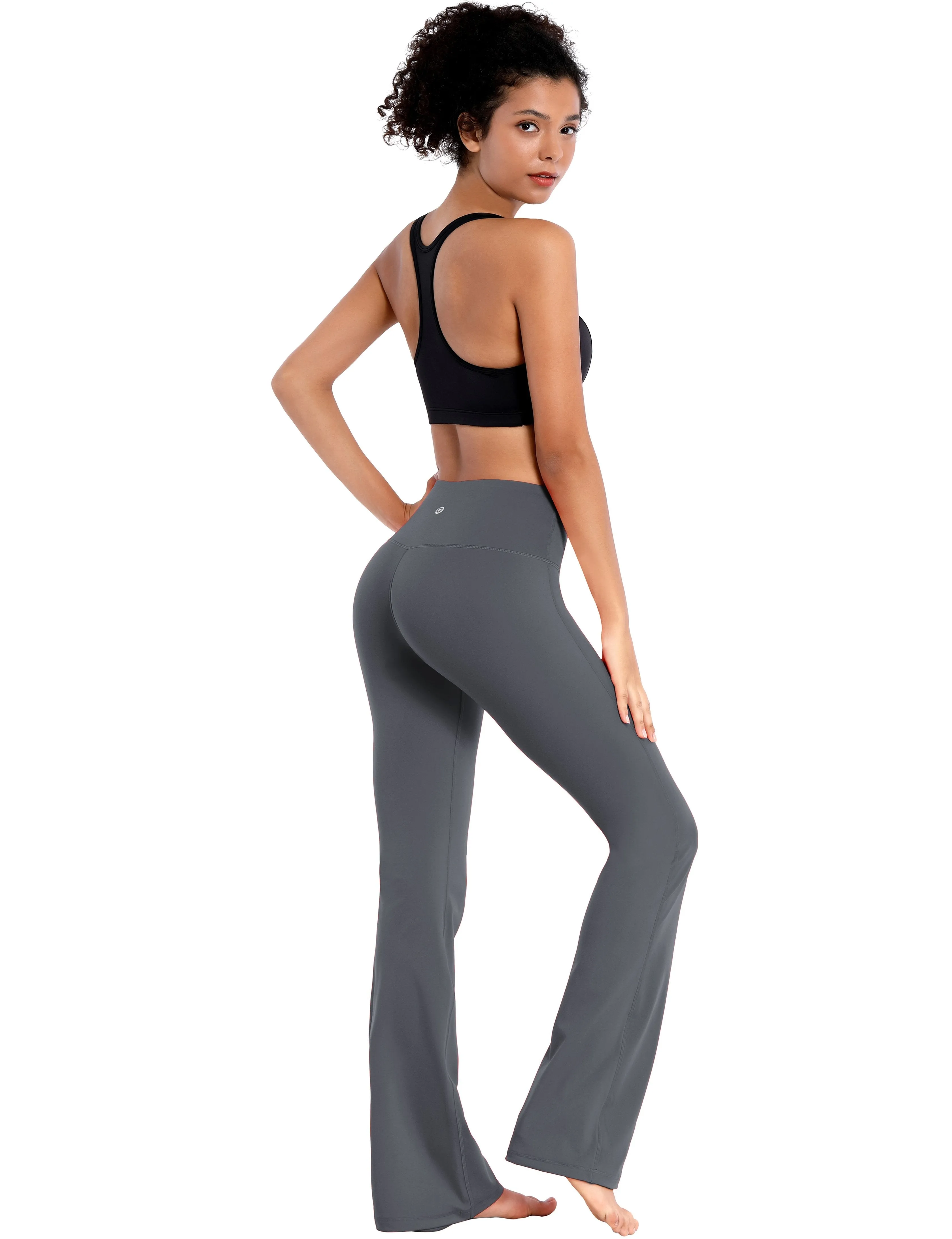 29" 31" 33" 35" 37" High Waist Bootcut Leggings Shadowcharcoal ins_yoga