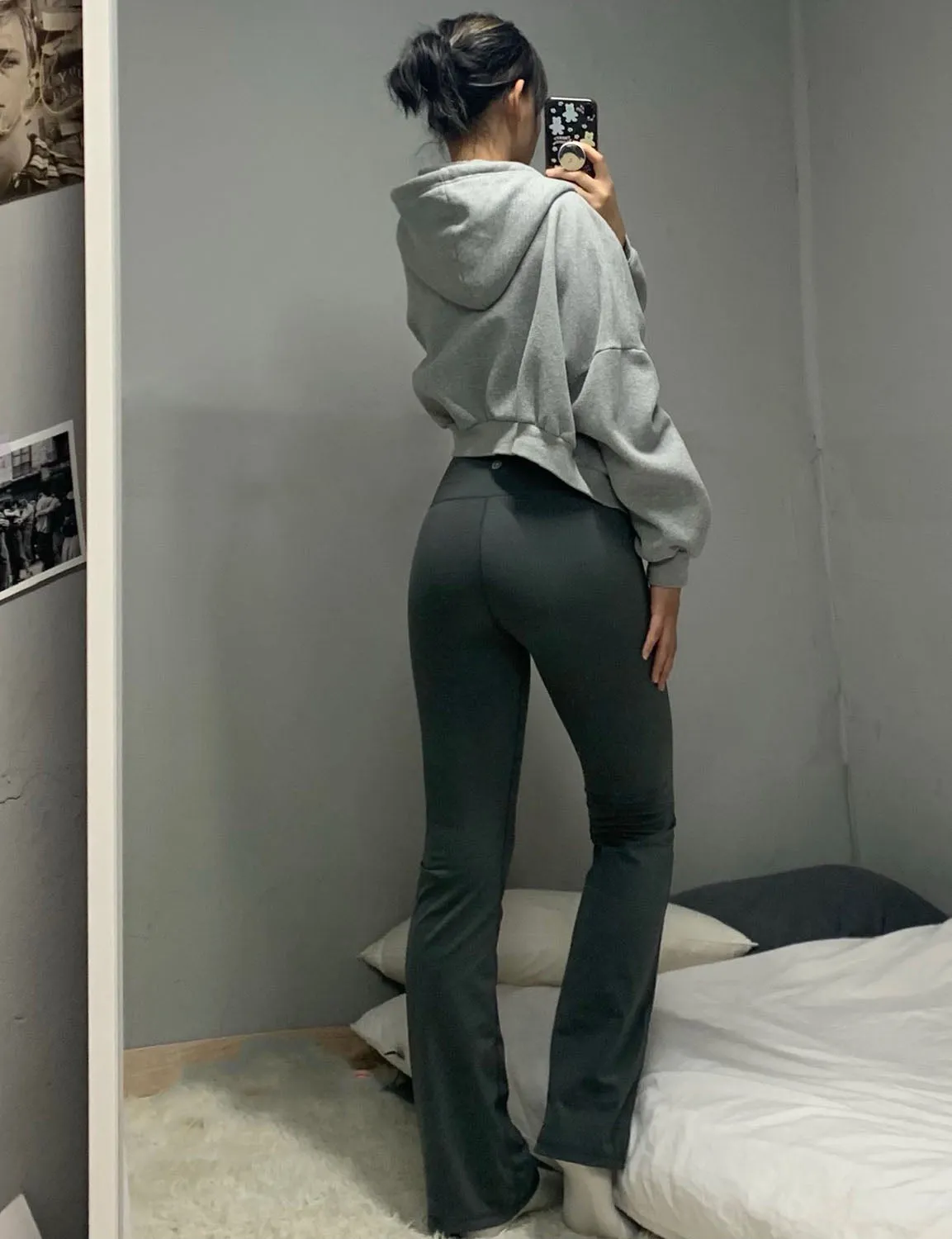 29" 31" 33" 35" 37" High Waist Bootcut Leggings Shadowcharcoal ins_yoga
