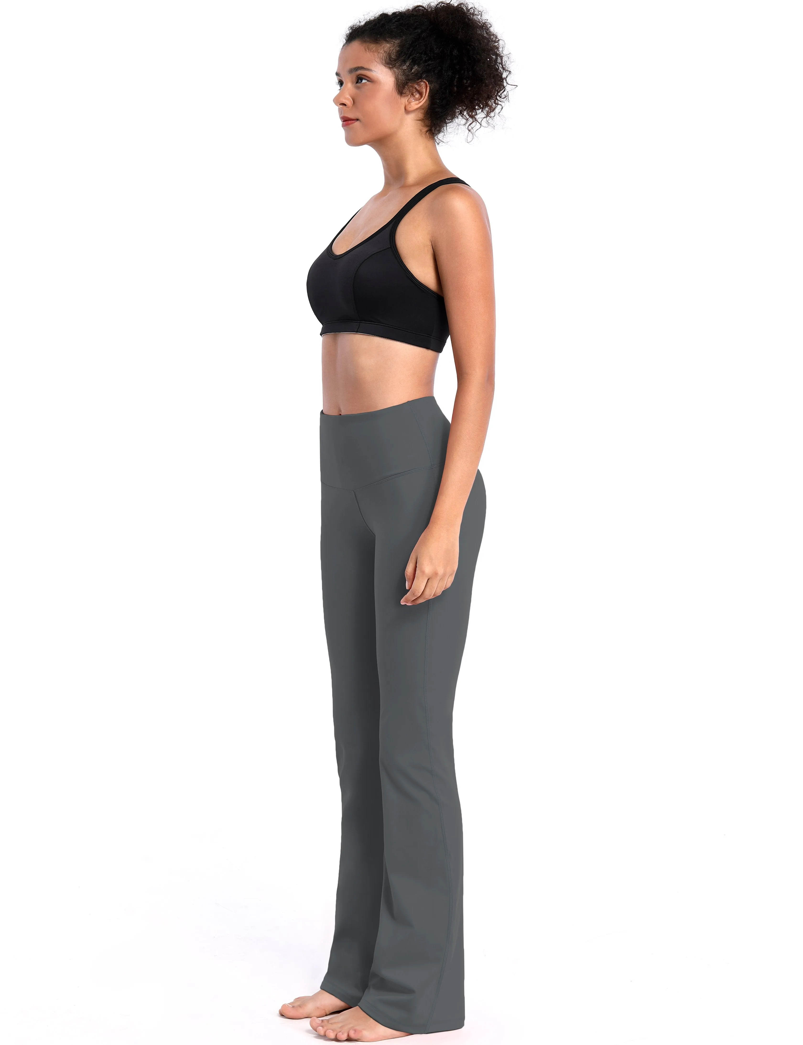 29" 31" 33" 35" 37" High Waist Bootcut Leggings Shadowcharcoal ins_yoga