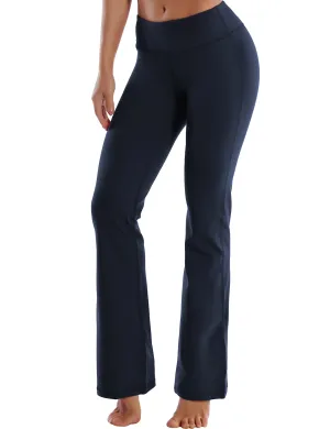 29" 31" 33" 35" Cotton Nylon Bootcut Leggings darknavy_yoga