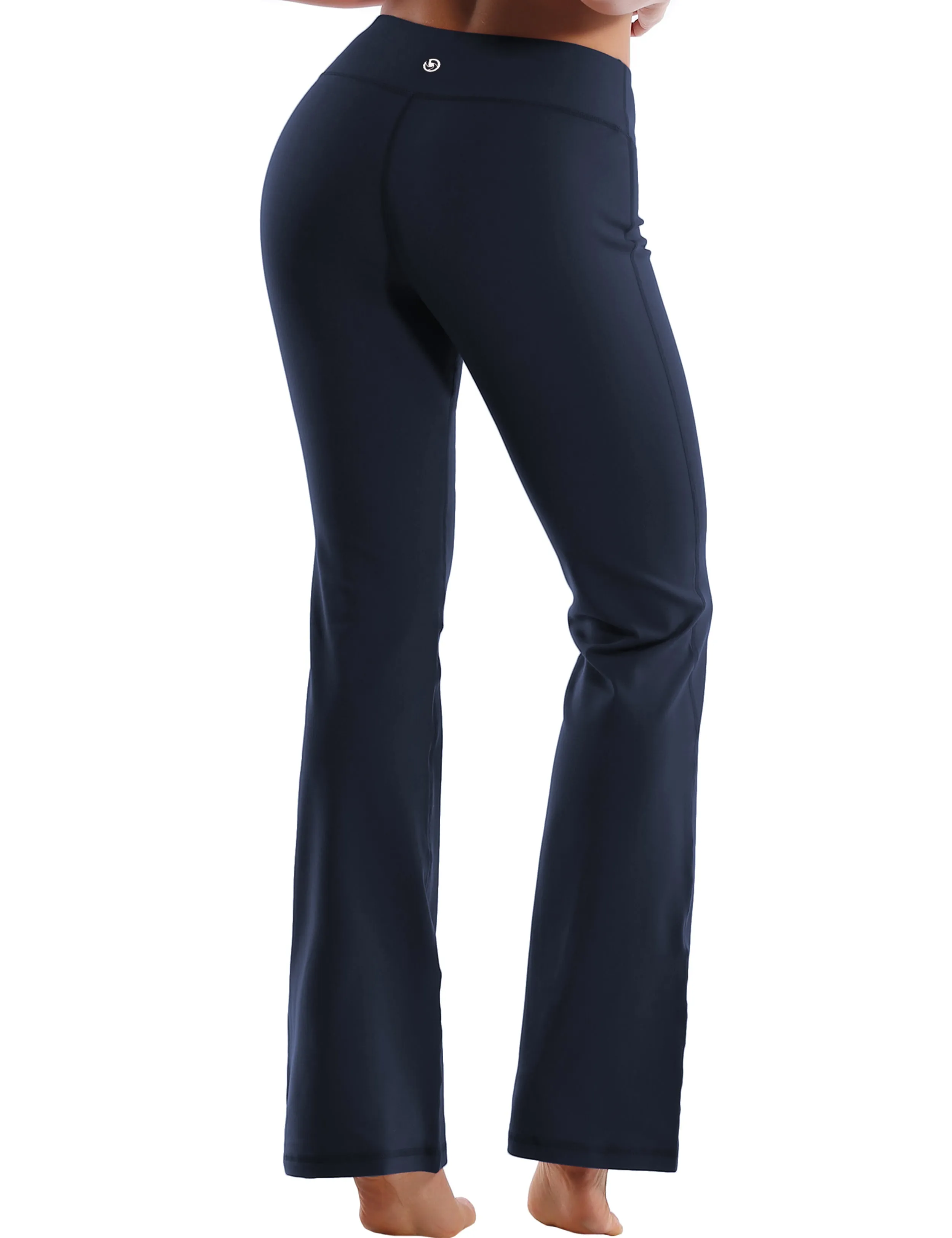 29" 31" 33" 35" Cotton Nylon Bootcut Leggings darknavy_yoga