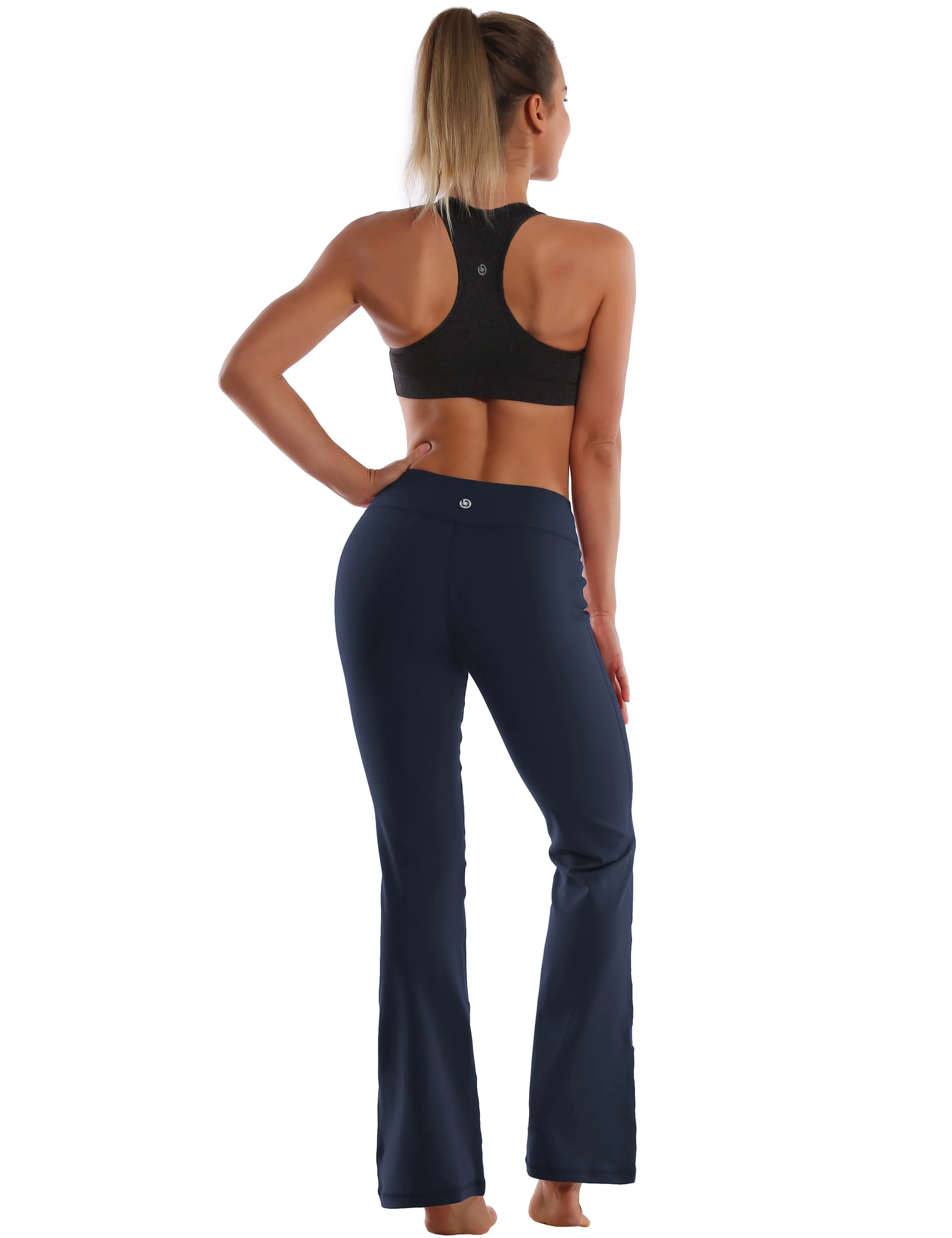 29" 31" 33" 35" Cotton Nylon Bootcut Leggings darknavy_yoga