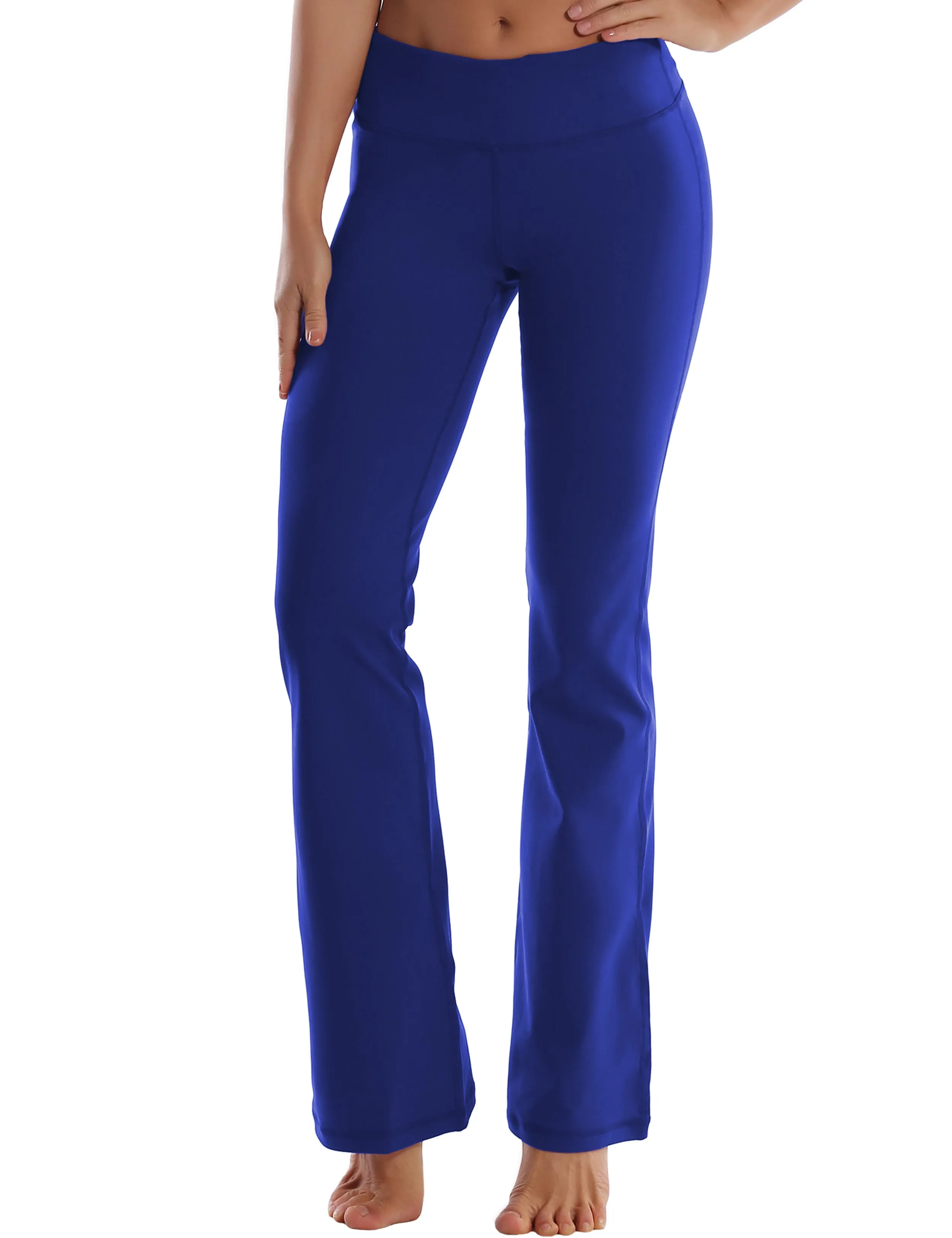 29" 31" 33" 35" Cotton Nylon Bootcut Leggings navy_yoga