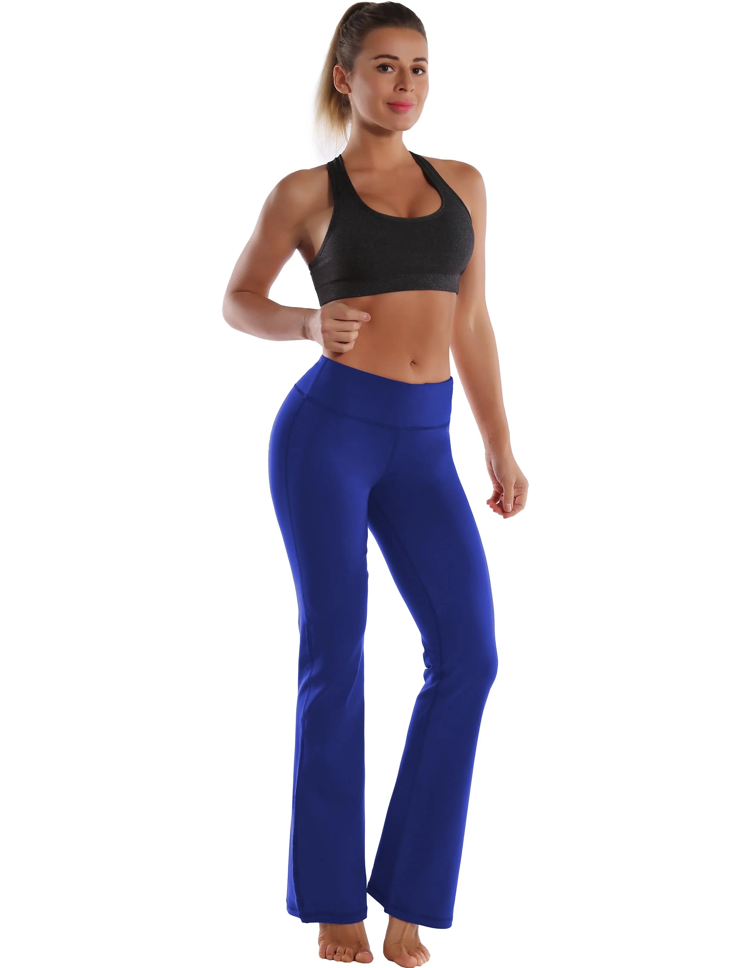 29" 31" 33" 35" Cotton Nylon Bootcut Leggings navy_yoga