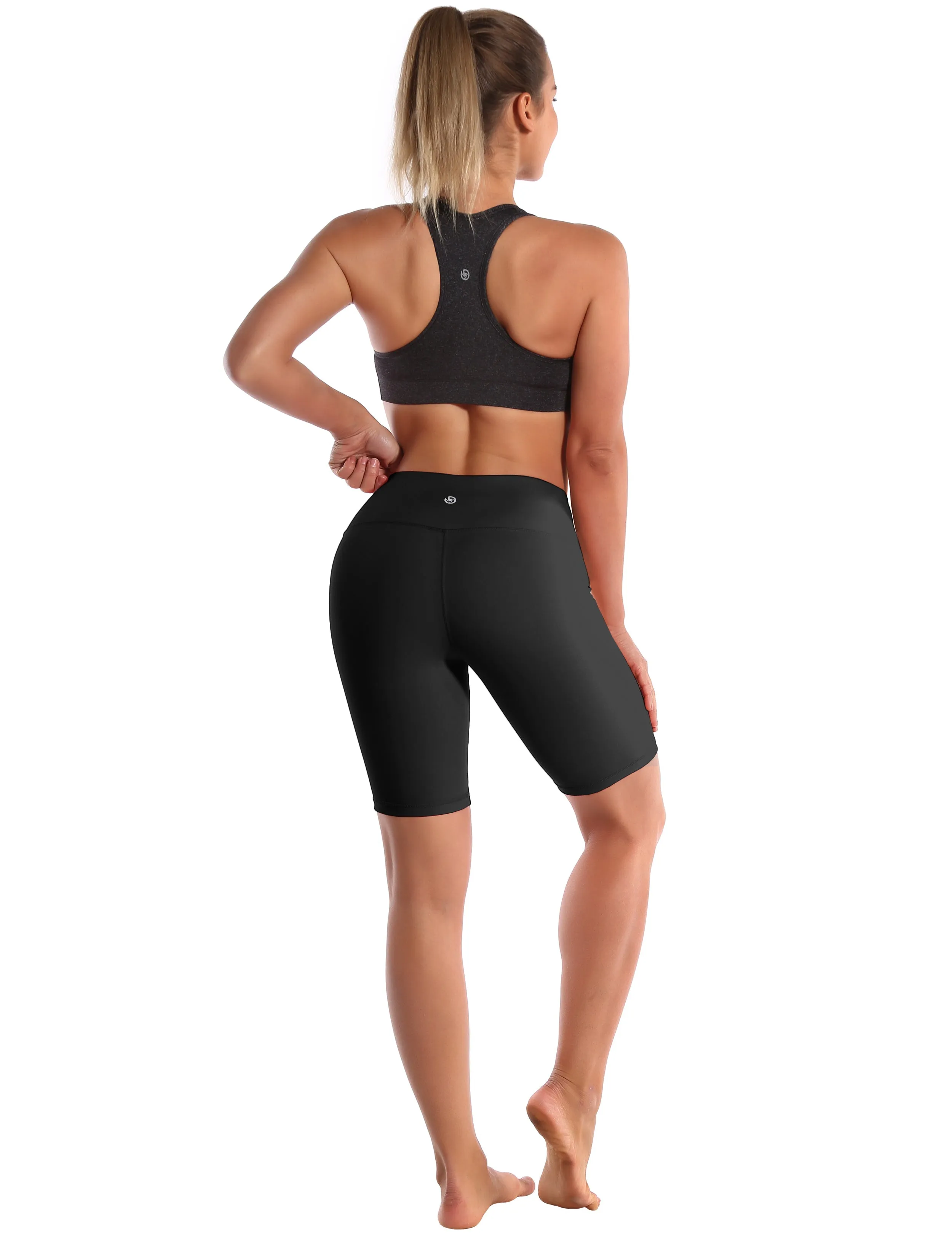 8" High Waist Yoga Shorts black_yoga