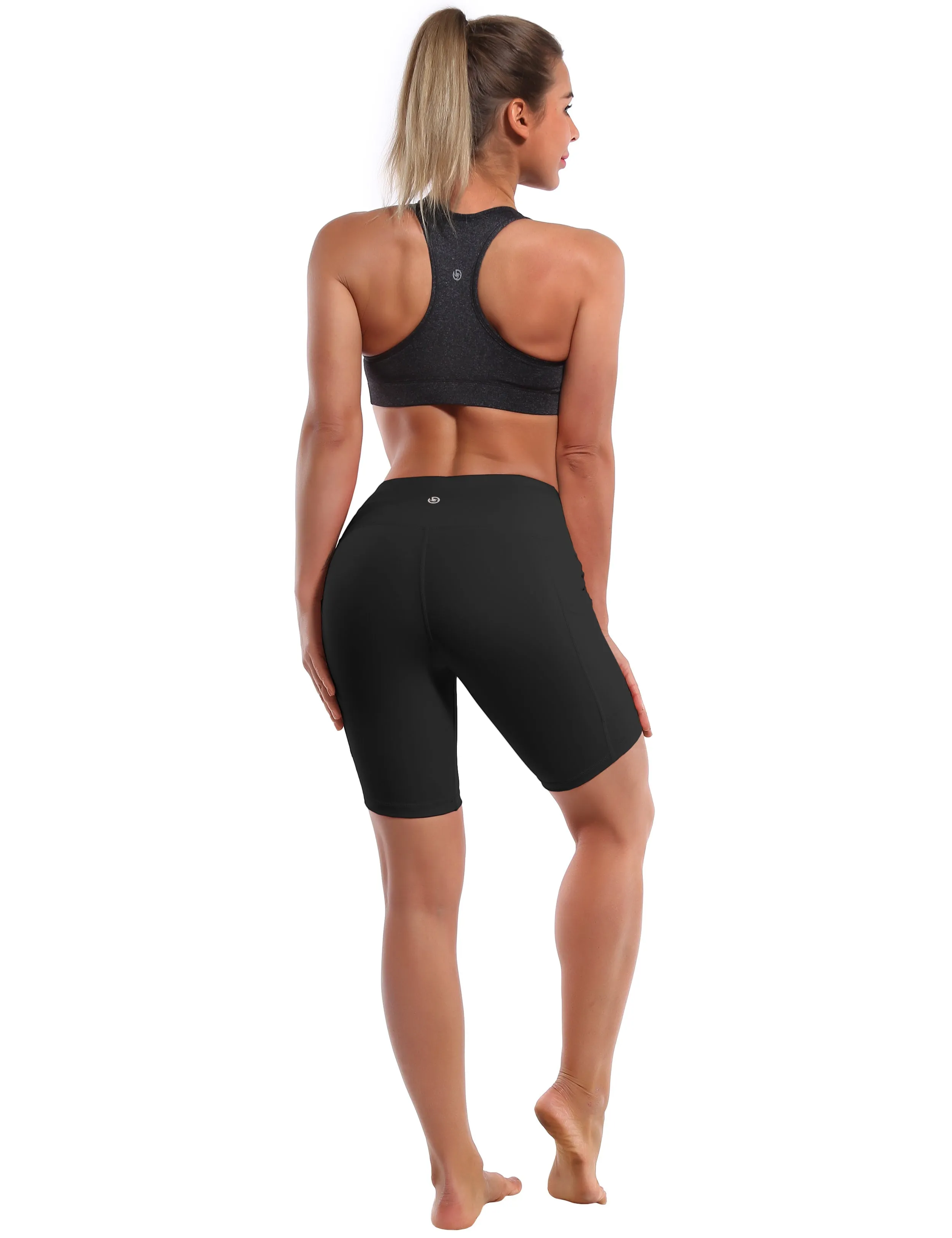 8" Side Pockets Yoga Shorts black_yoga