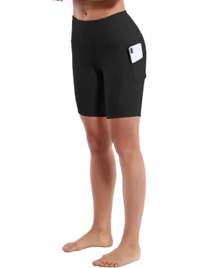 8" Side Pockets Yoga Shorts black_yoga
