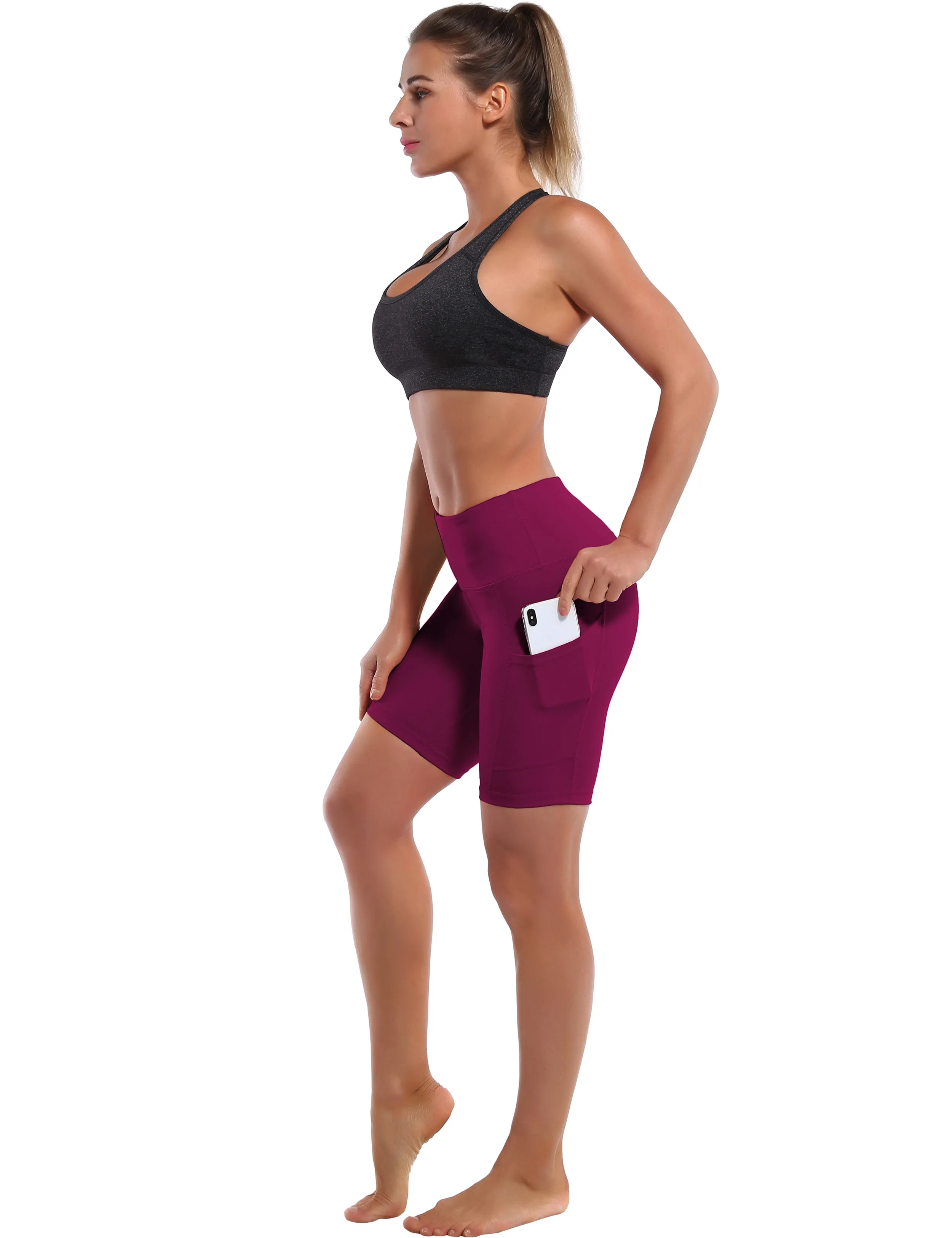 8" Side Pockets Yoga Shorts grapevine_yoga