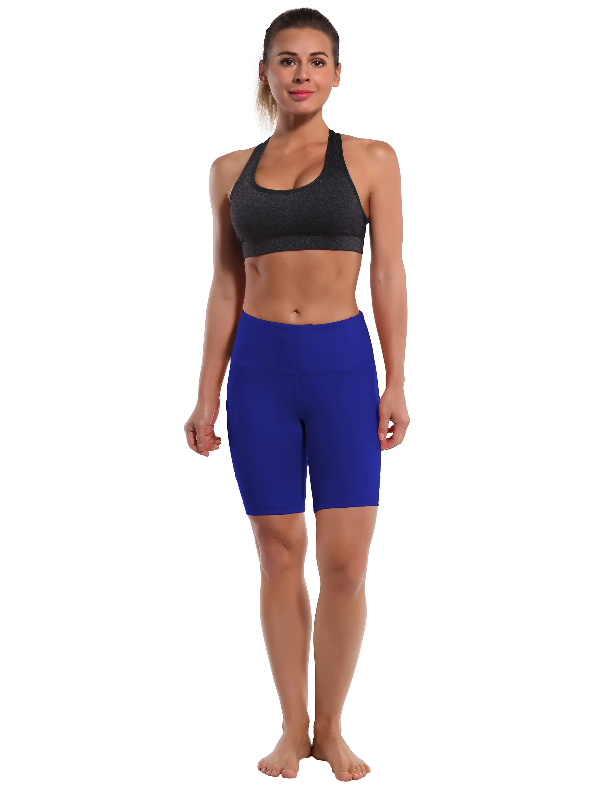 8" Side Pockets Yoga Shorts navy_yoga