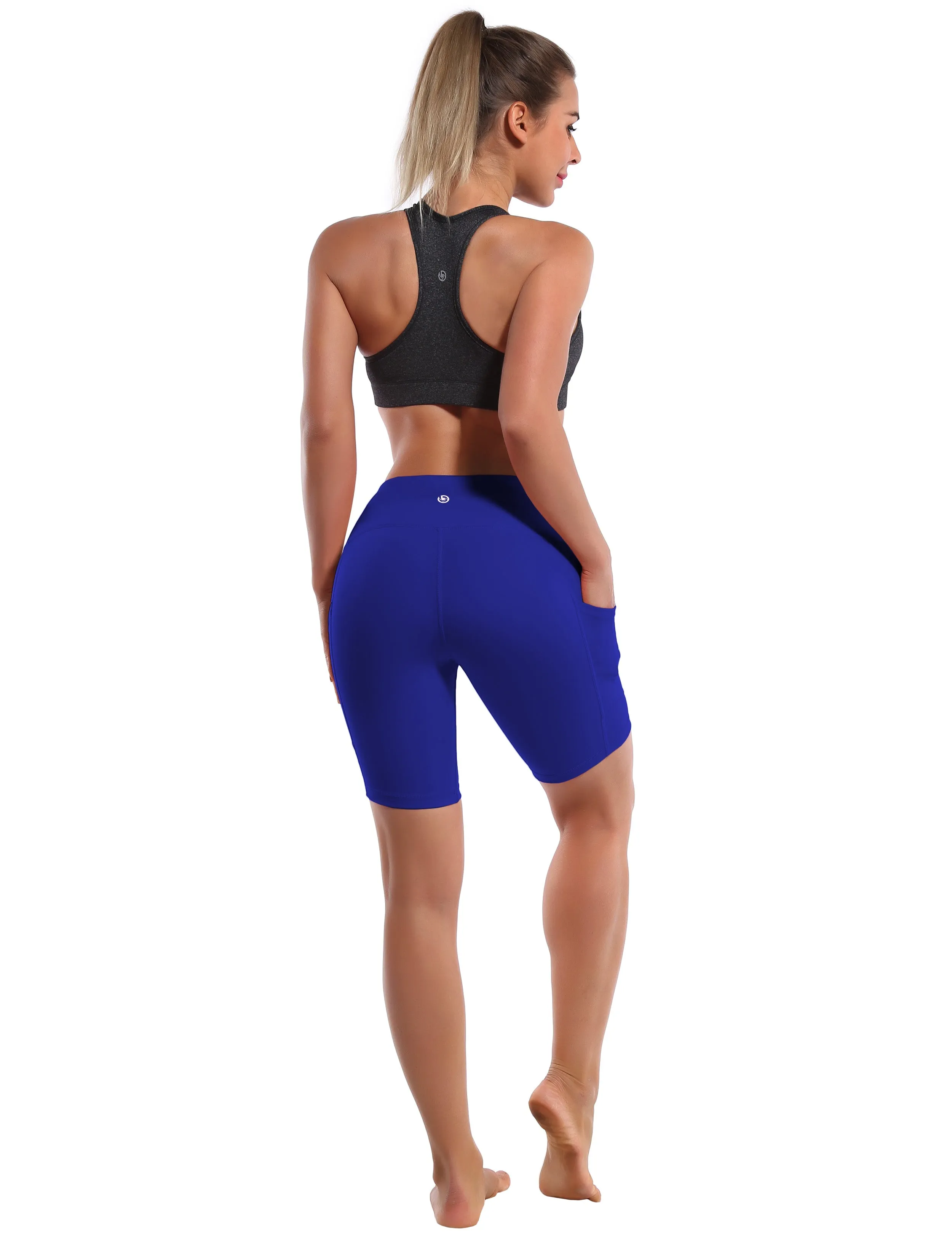 8" Side Pockets Yoga Shorts navy_yoga