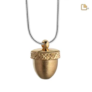 Acorn Gold Vermeil Two Tone Sterling Silver Cremation Pendant - COMFORT by LoveUrns