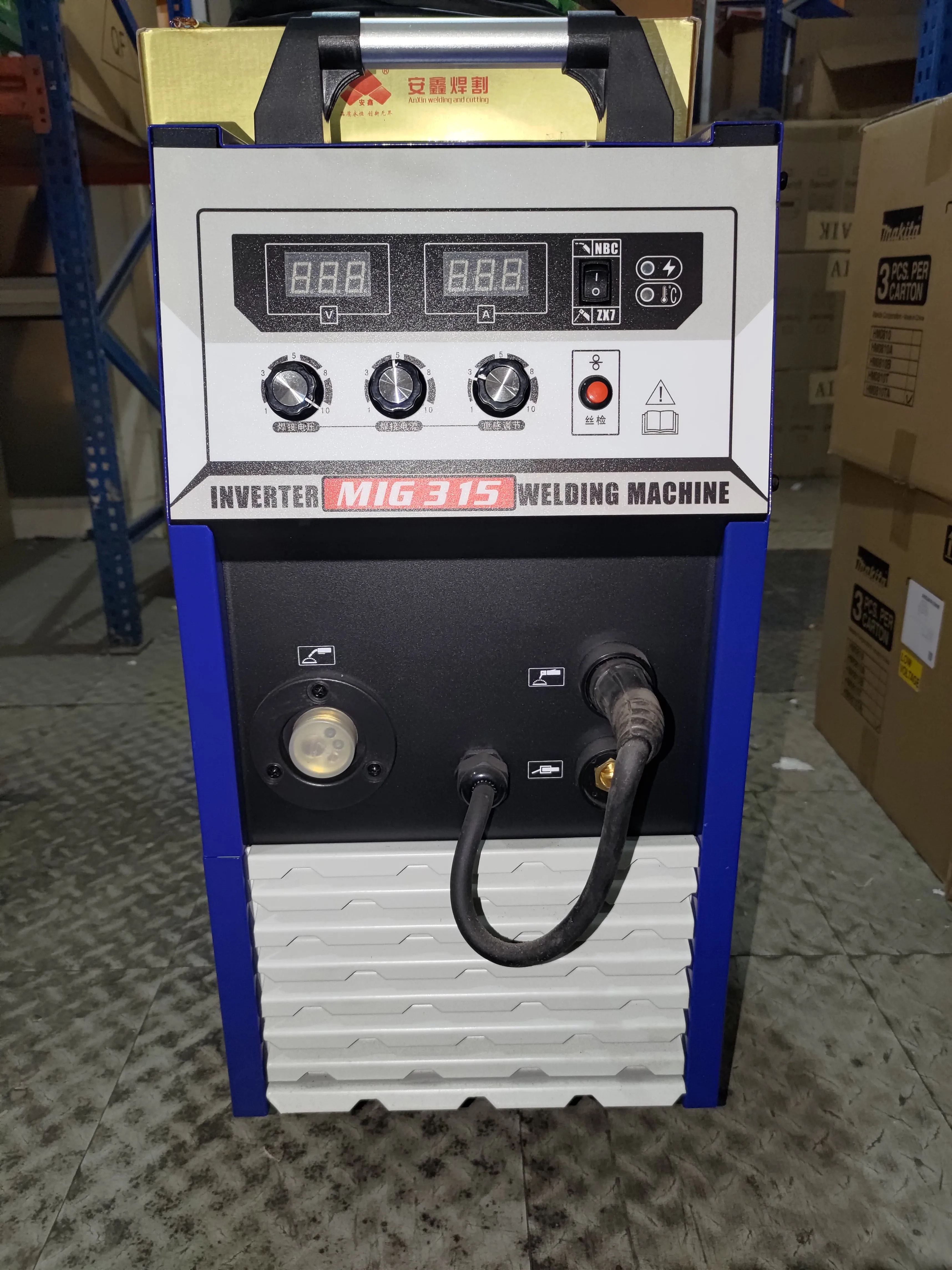 Aiko 380V 60Hz MIG315 Welder With Gas Tank Trolley Dual Voltage come with 4m Torch, 3m Earth Cable & Gas Hose | Model: W-MIG315