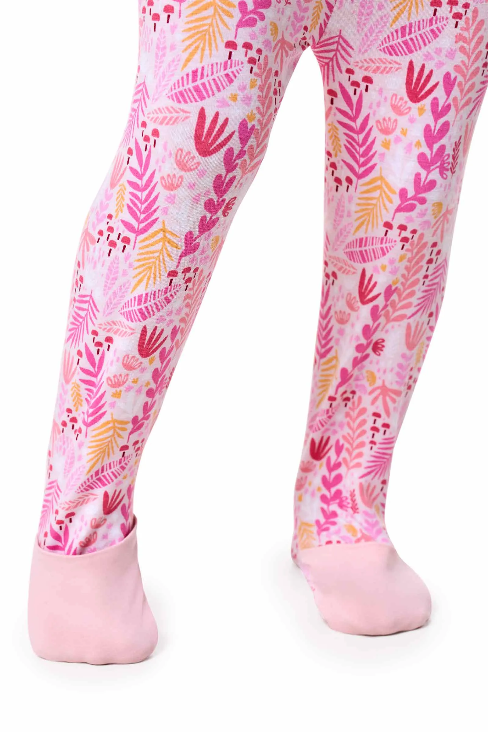 Baby LumaLeo Leggings | Soft Pink Blooming Forest