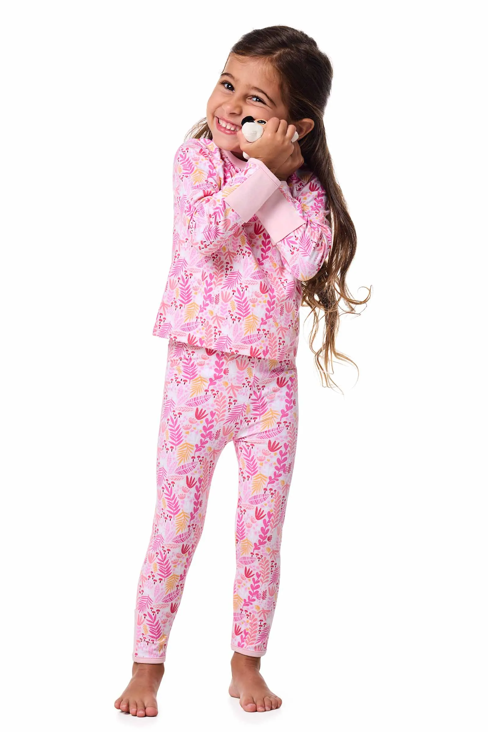 Baby LumaLeo Leggings | Soft Pink Blooming Forest