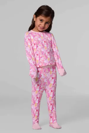 Baby LumaLeo Leggings | Soft Pink Blooming Forest