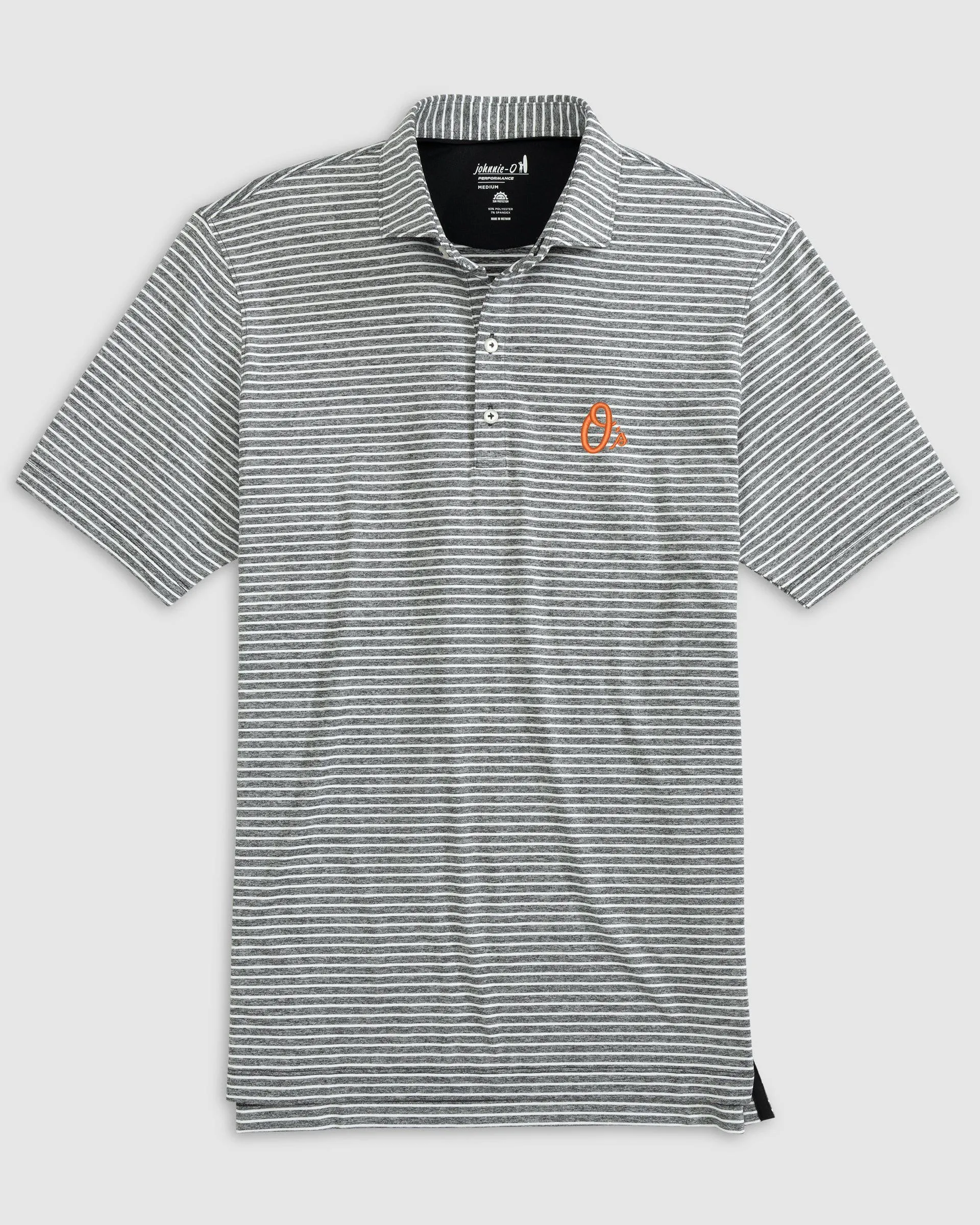 Baltimore Orioles Clipperr Striped Jersey Performance Polo