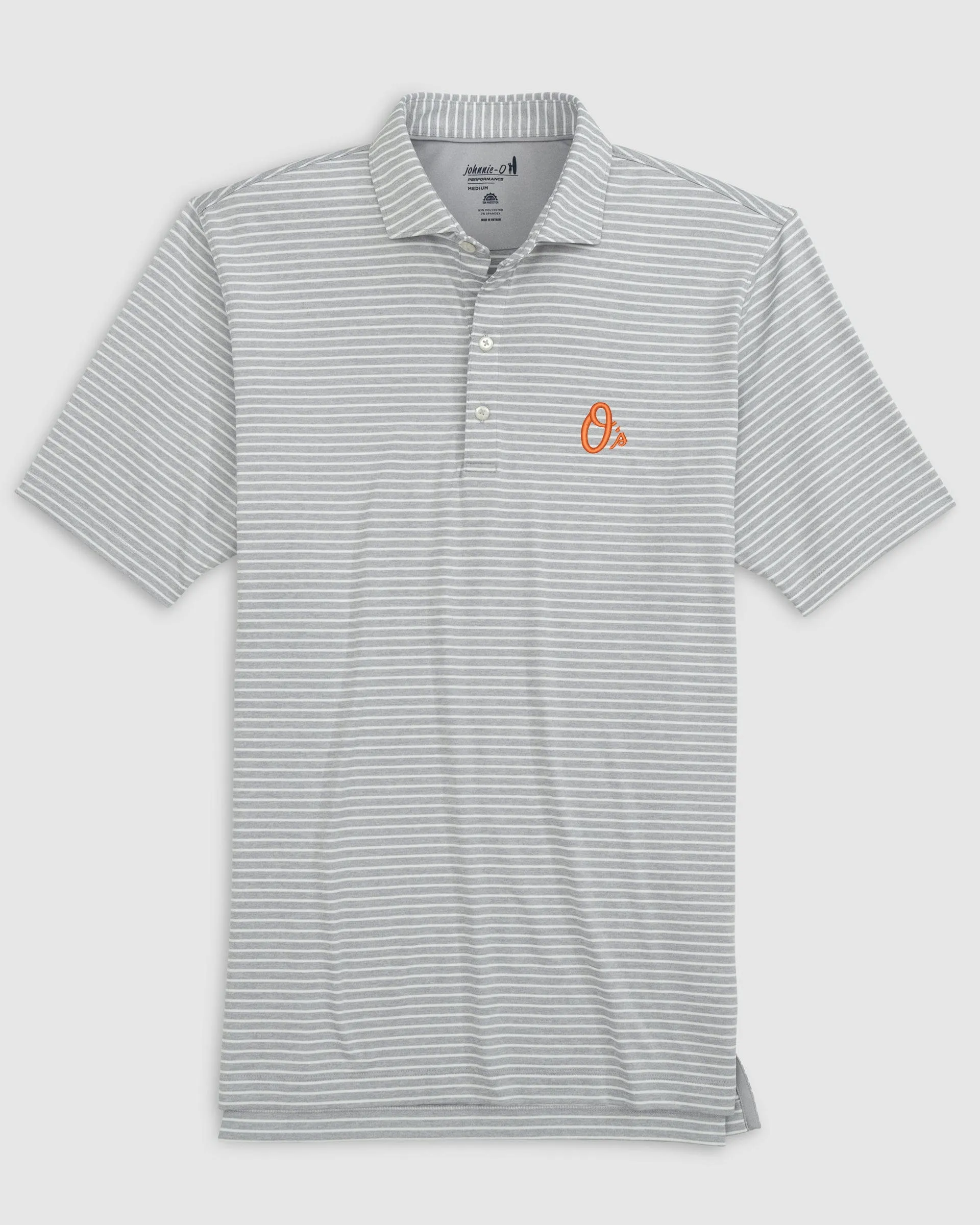 Baltimore Orioles Clipperr Striped Jersey Performance Polo