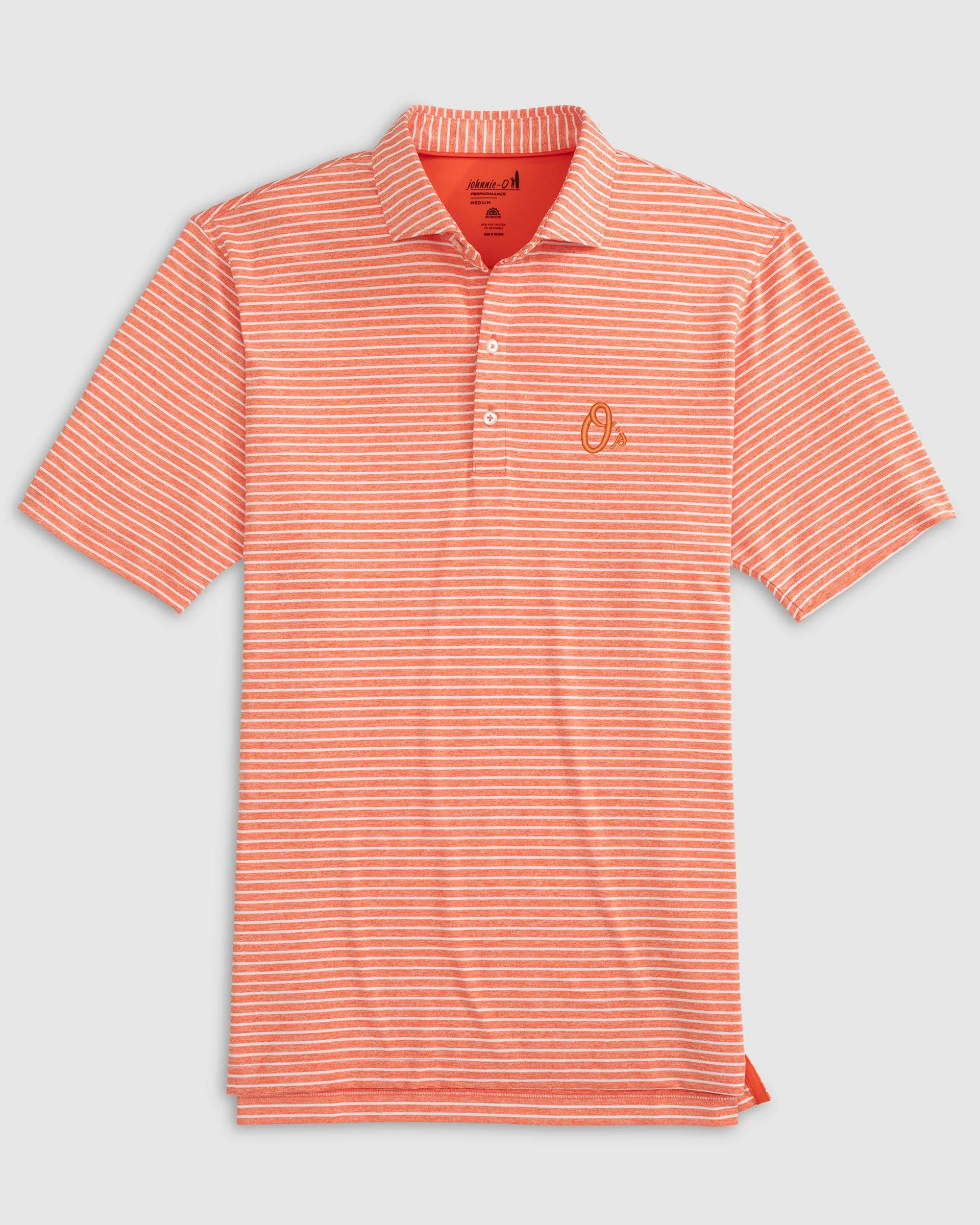 Baltimore Orioles Clipperr Striped Jersey Performance Polo
