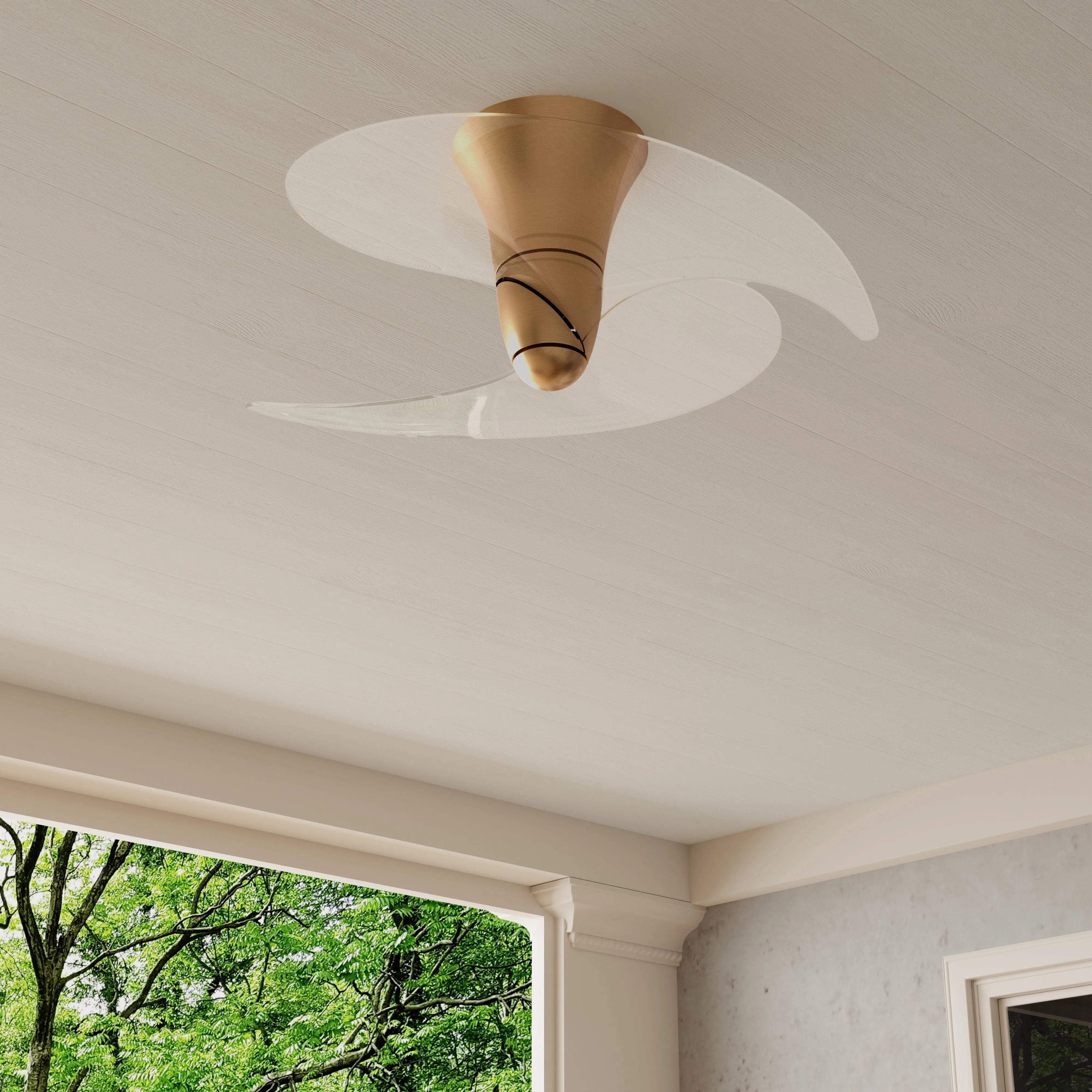 Beal Collection 33.19-in. Two-Blade Ceiling Fan with Clear Blades