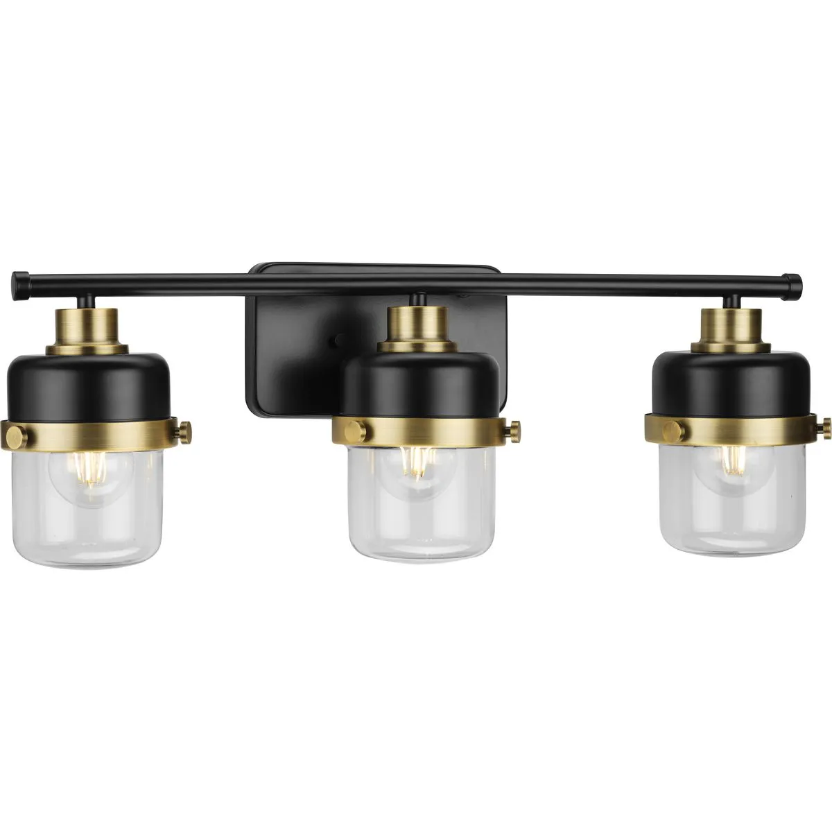 Beckner Collection Three-Light Clear Glass Bath Light