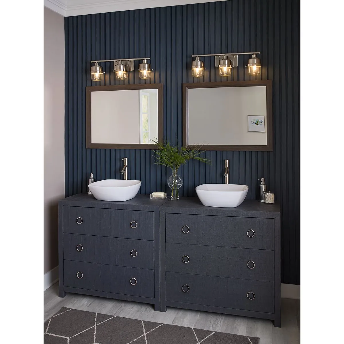 Beckner Collection Three-Light Clear Glass Bath Light