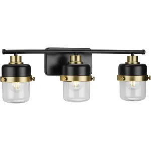 Beckner Collection Three-Light Clear Glass Bath Light