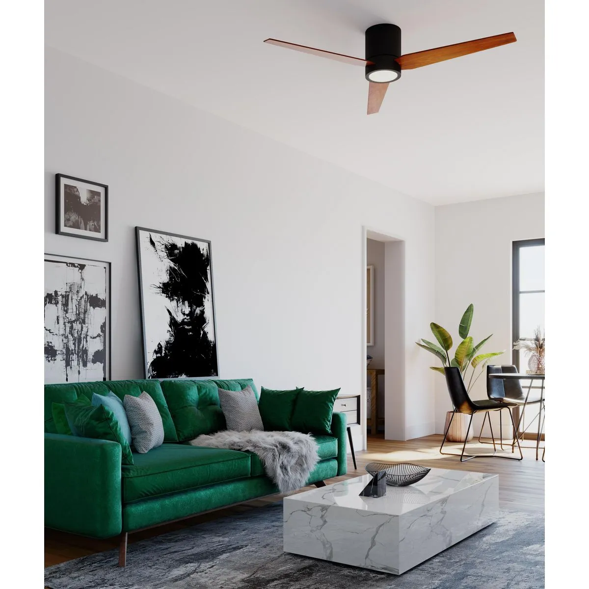 Braden Collection 56" Three-Blade Indoor Hugger Ceiling Fan