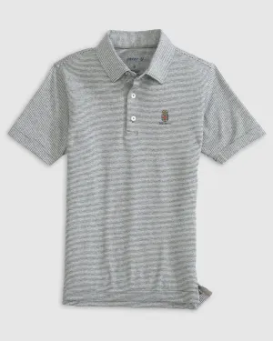 Brown Lyndonn Jr. Striped Jersey Performance Polo
