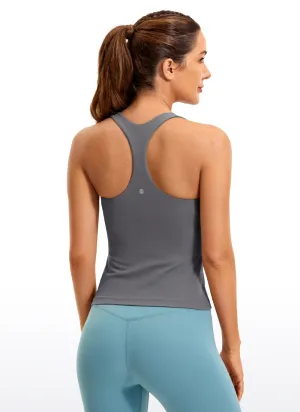 Butterluxe Waist Length Built-in Bra Tank Racerback