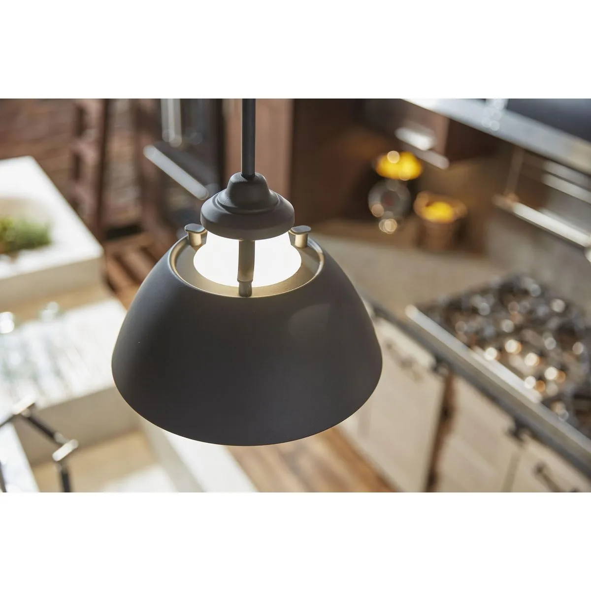 Carbon Collection One-Light Etched White Glass Pendant Light
