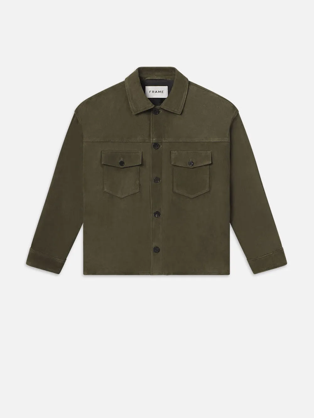 Clean Suede Jacket -- Dark Olive